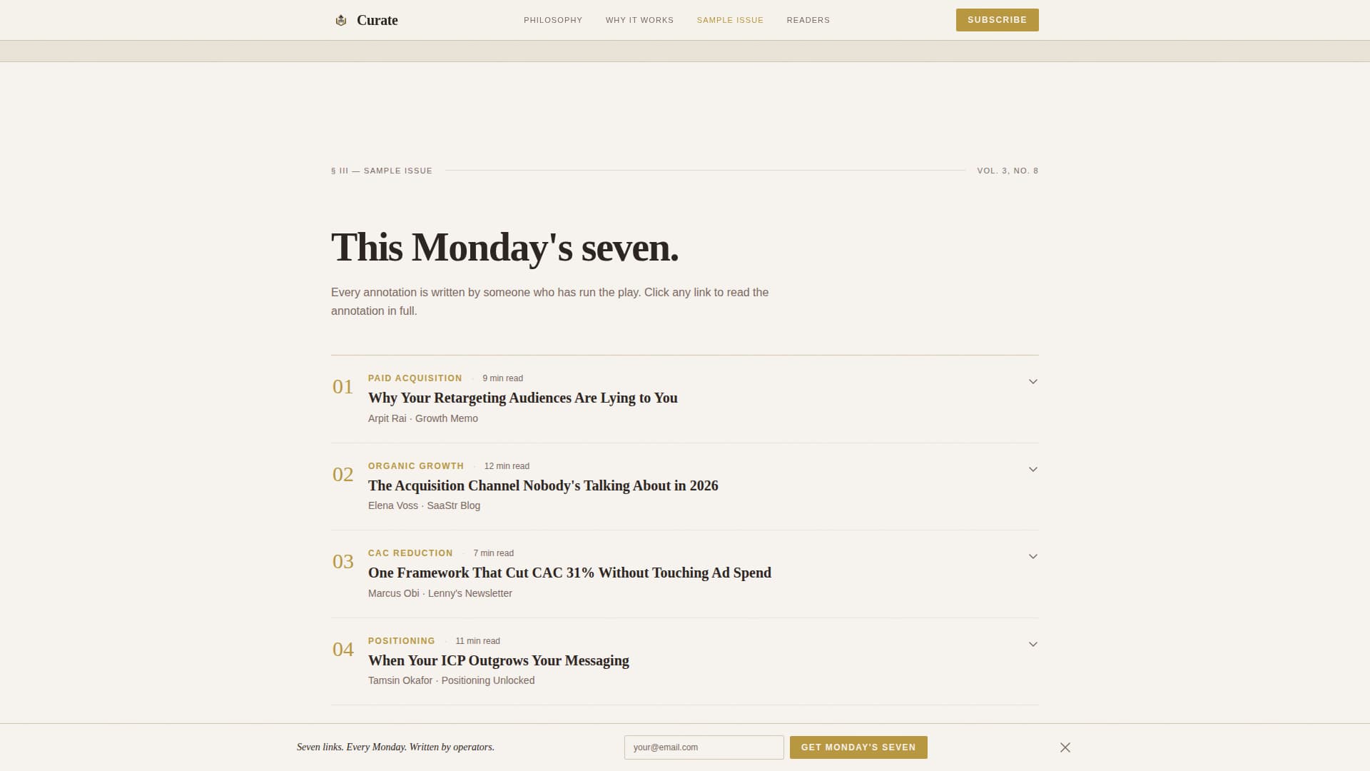 Curate - Authoritative Growthmarketing Landing Page Template