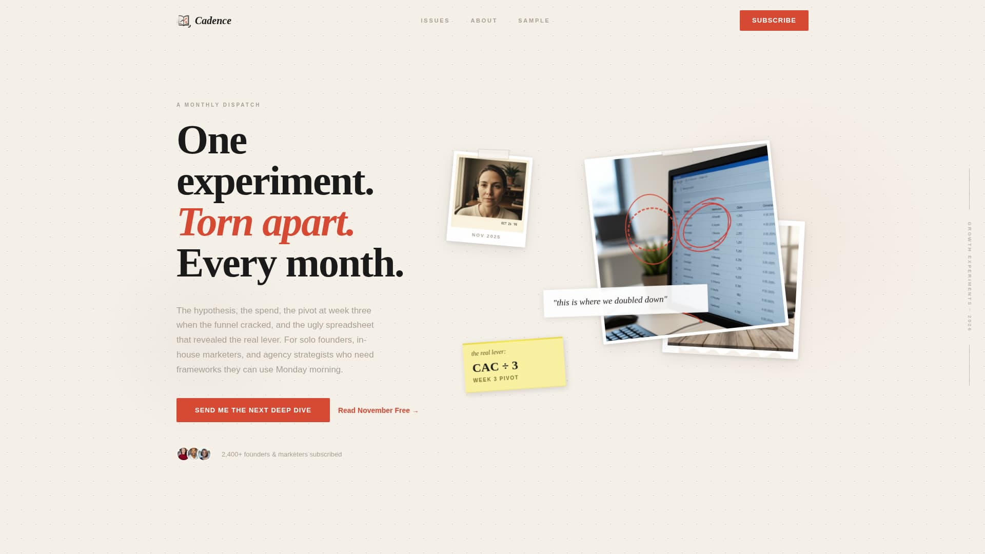 Cadence - Compelling Growthmarketing Landing Page Template
