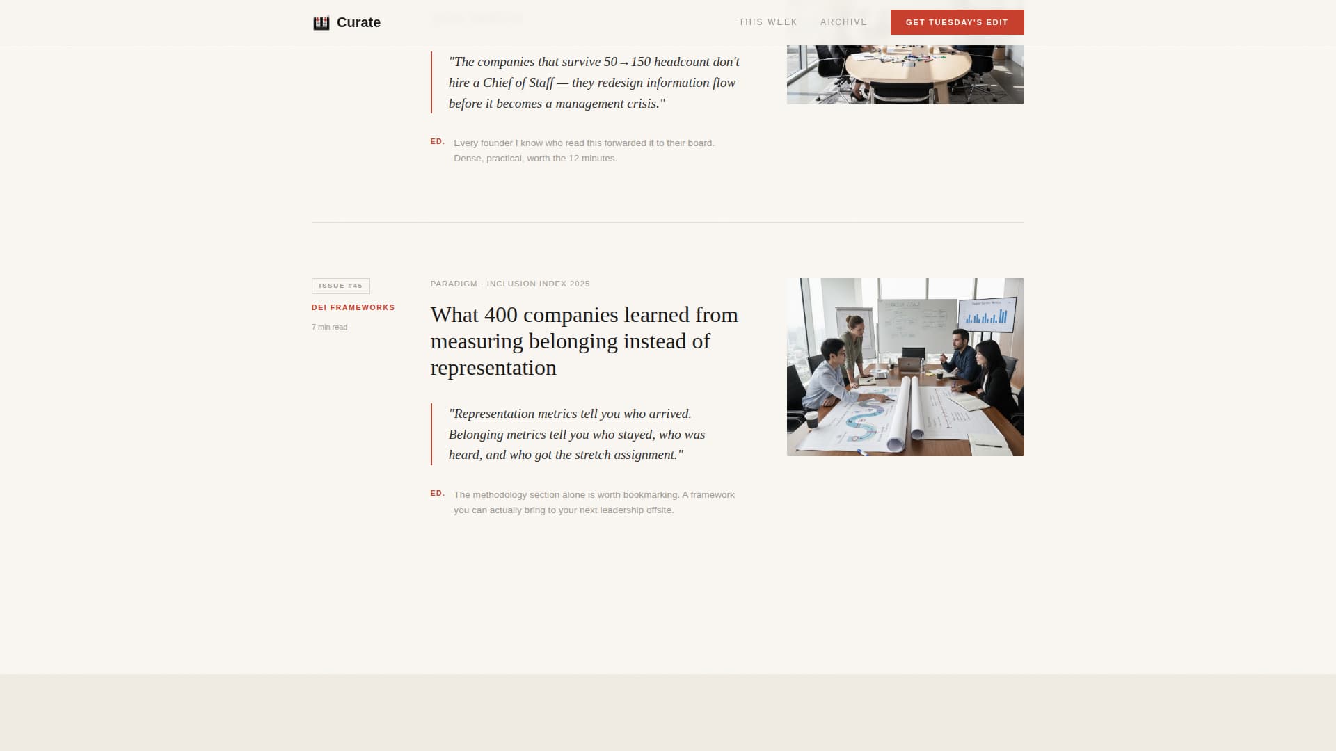 Curate - Authoritative HR Ops Landing Page Template