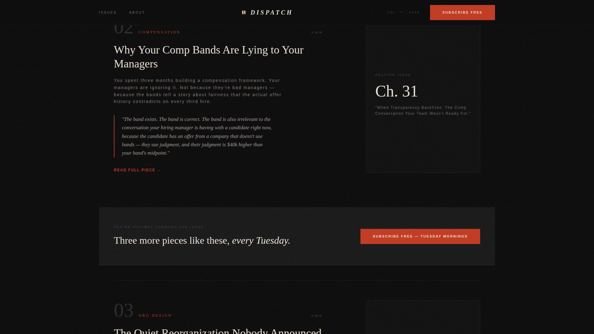 Dispatch - Curated HR Ops Landing Page Template