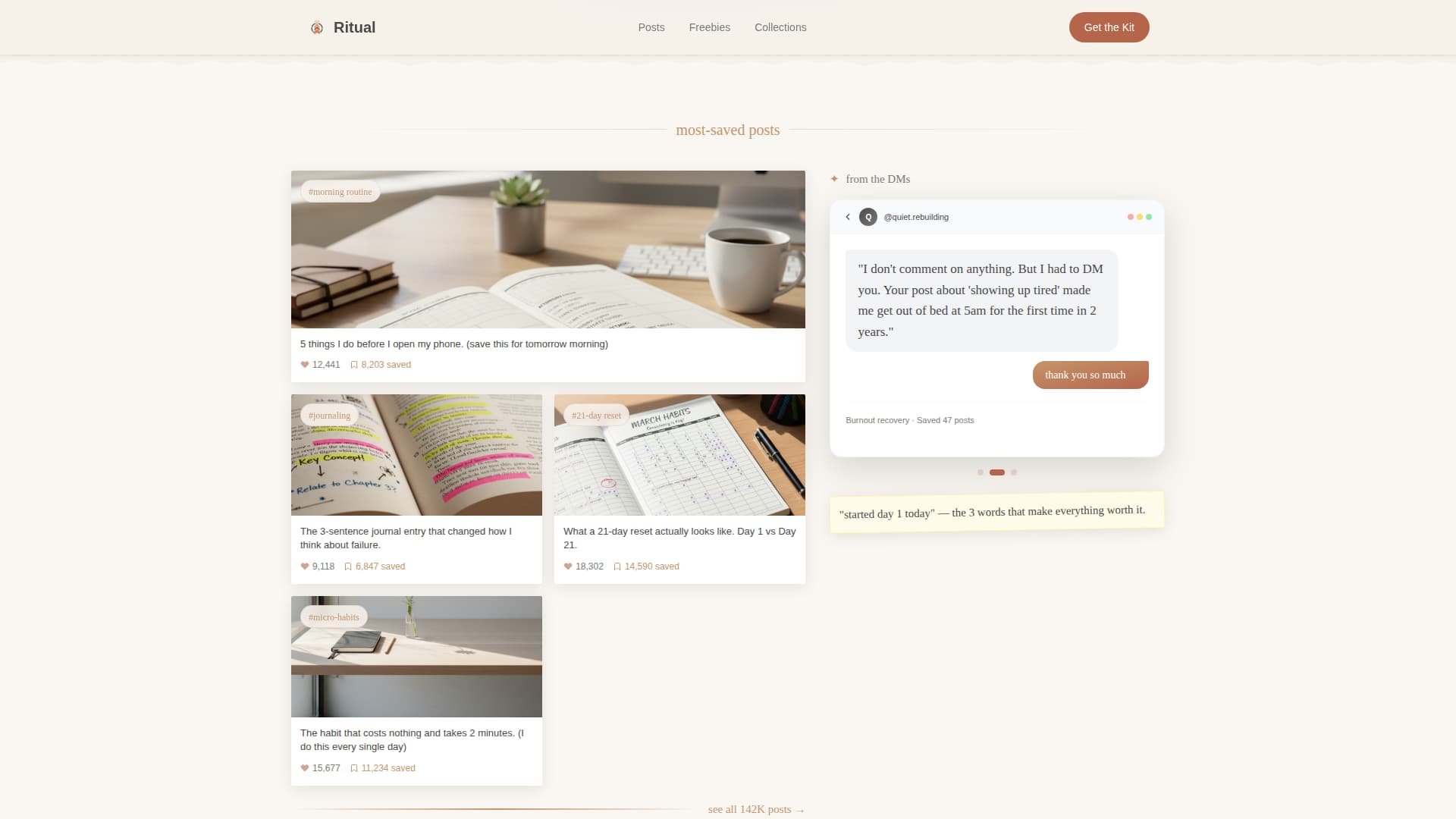 Ritual - Inspiring Habitbuilding Landing Page Template