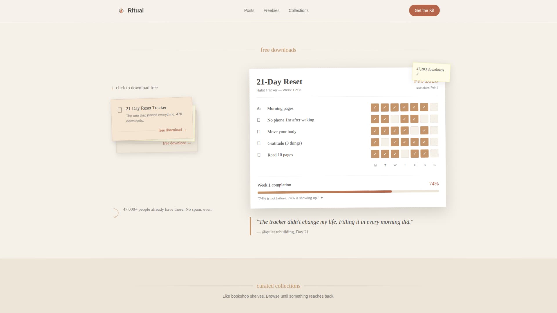 Ritual - Inspiring Habitbuilding Landing Page Template