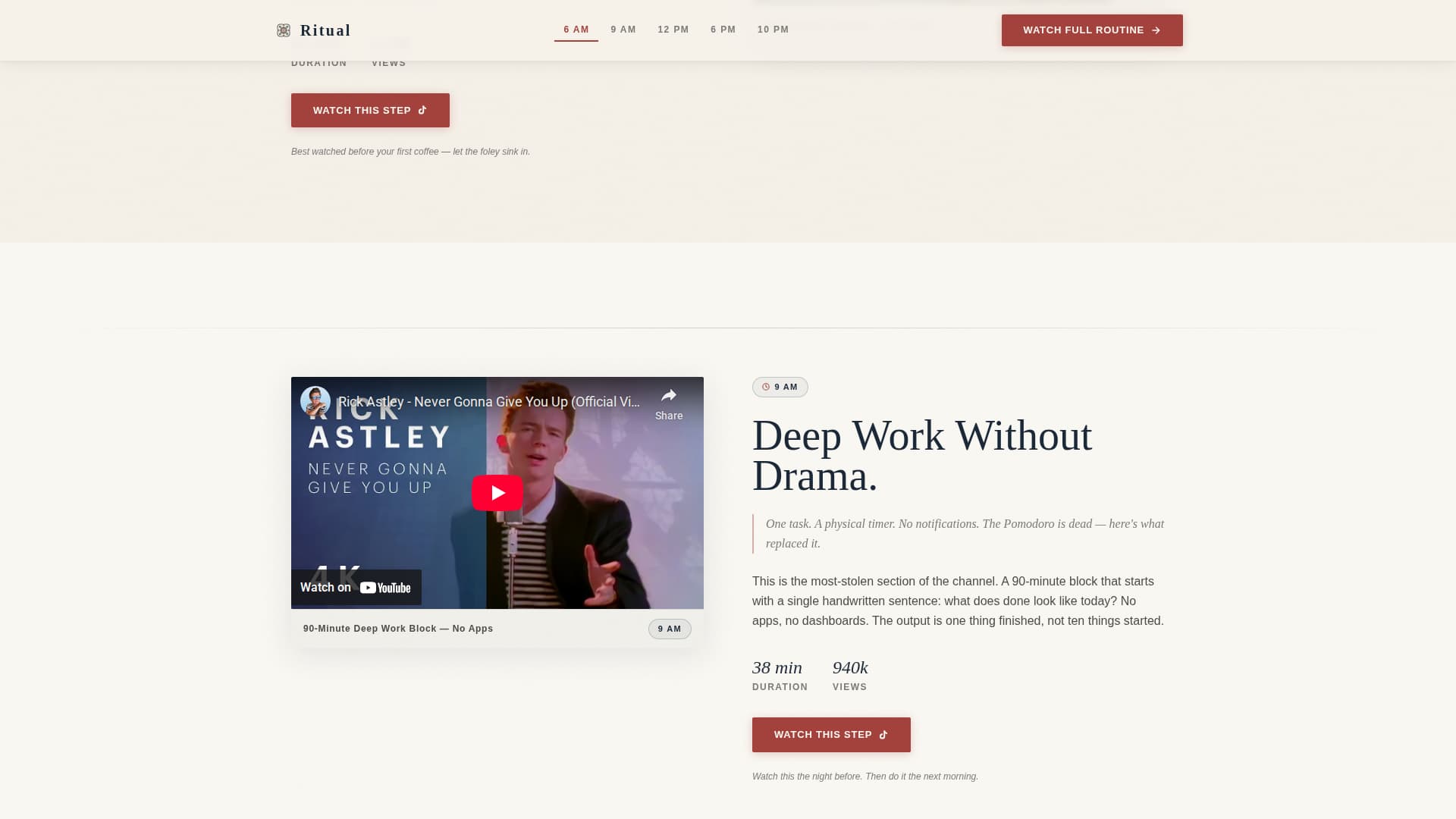 Ritual — Proven Habit Formation Landing Page Template