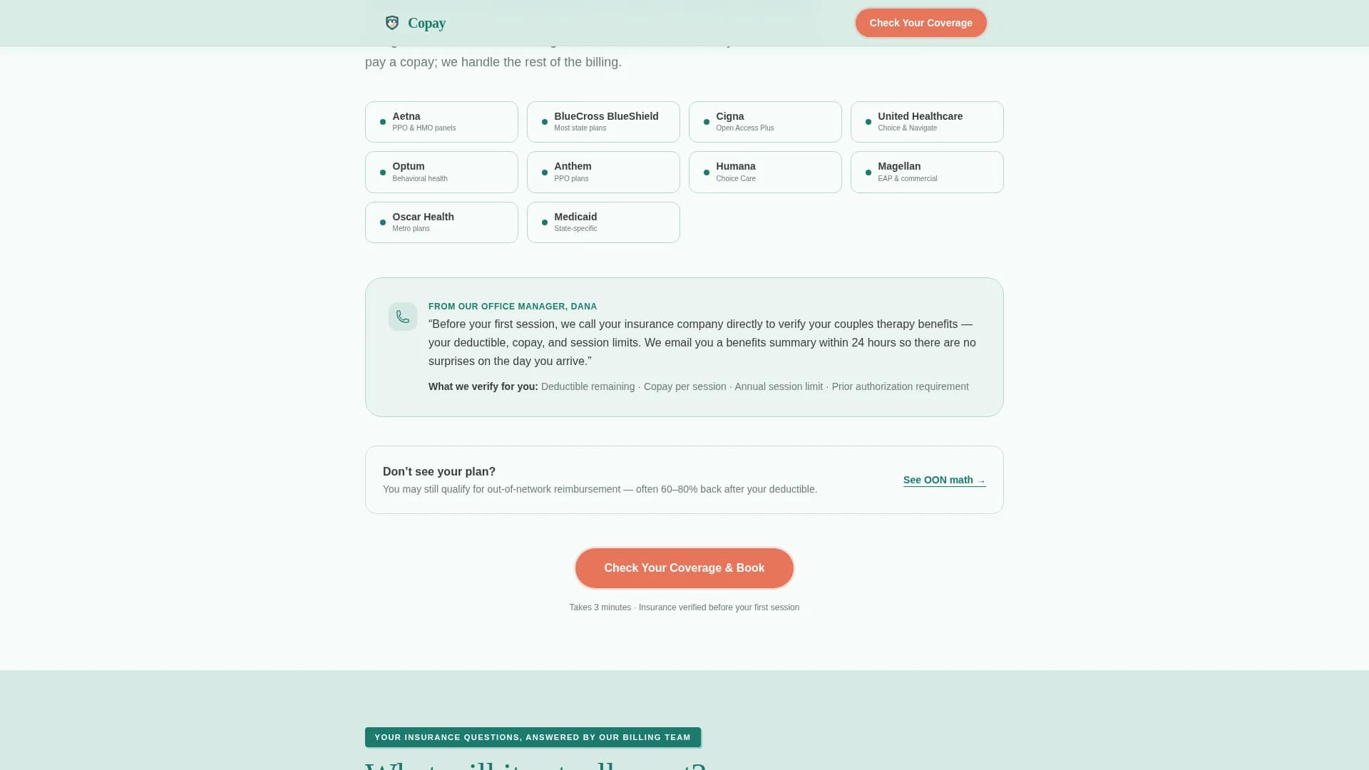 Copay - Counseling Services Landing Page Template