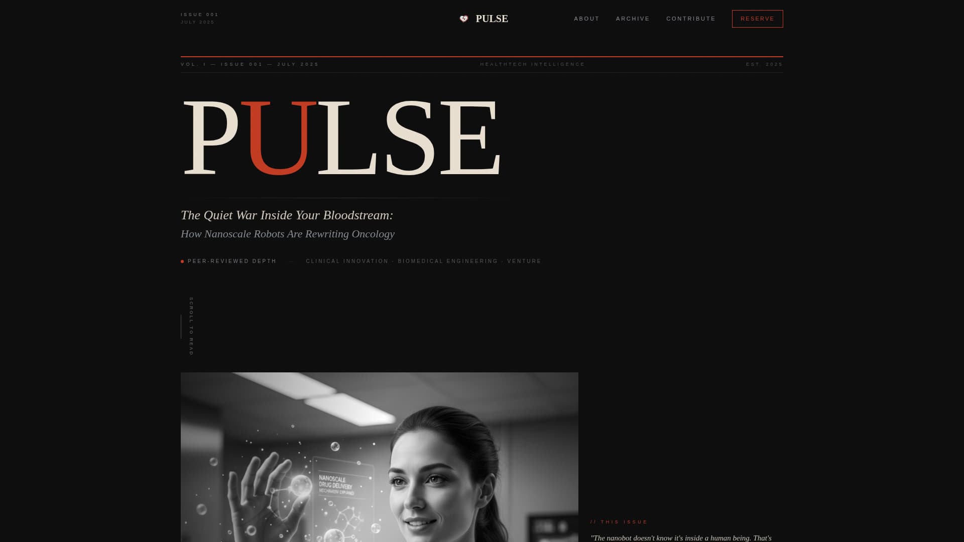 Pulse - Cinematic Healthtech Landing Page Template