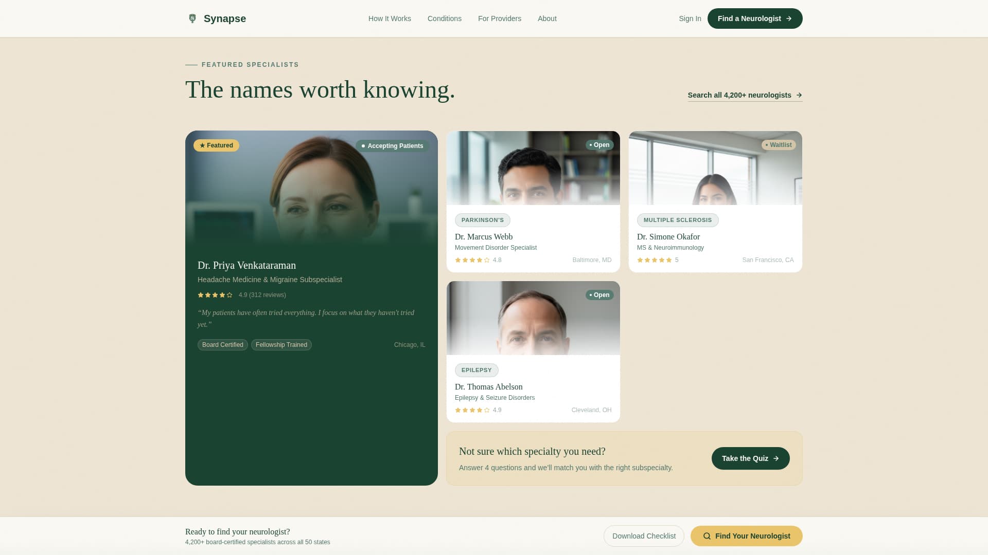 Neurologist FAQ Website Template