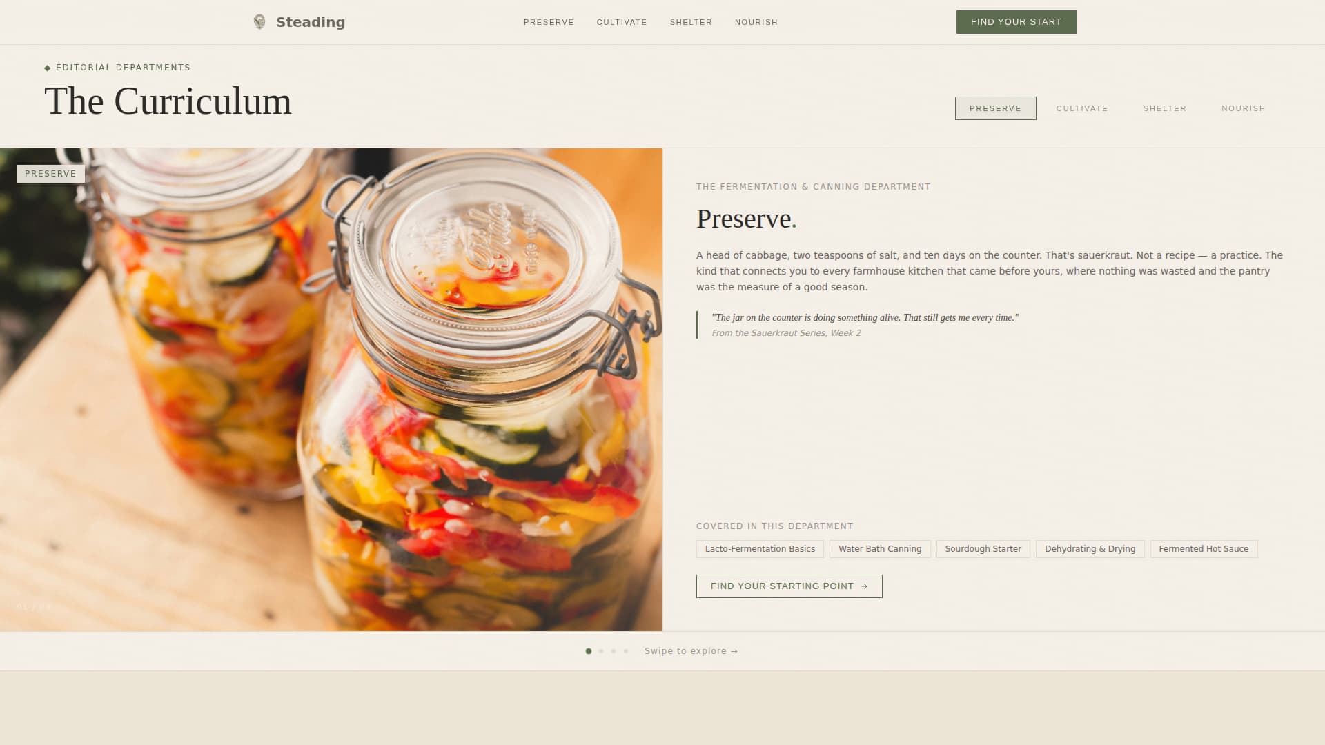 Steading - Rustic Homesteading Landing Page Template