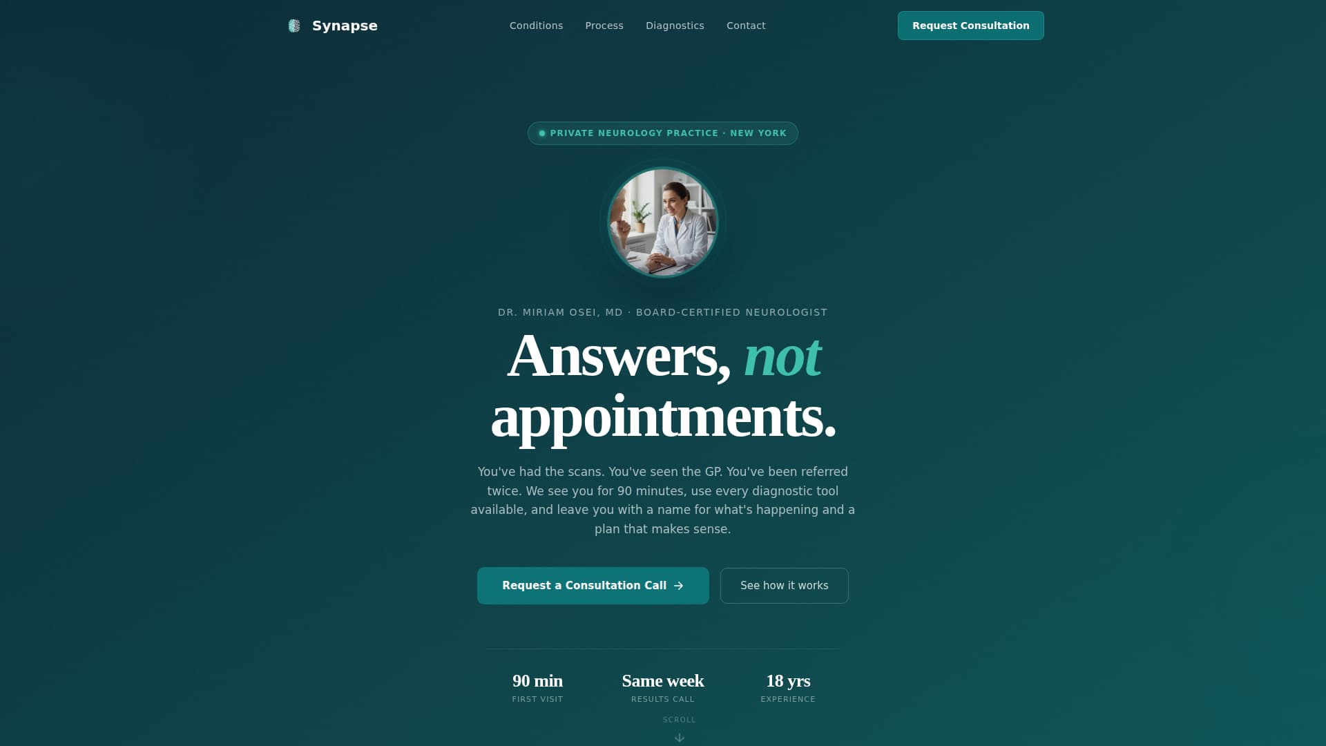 Neurology Medicine Booking Website Template