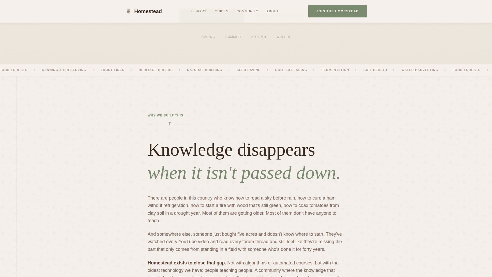 Homestead — Trusted Off-Grid Living Landing Page Template