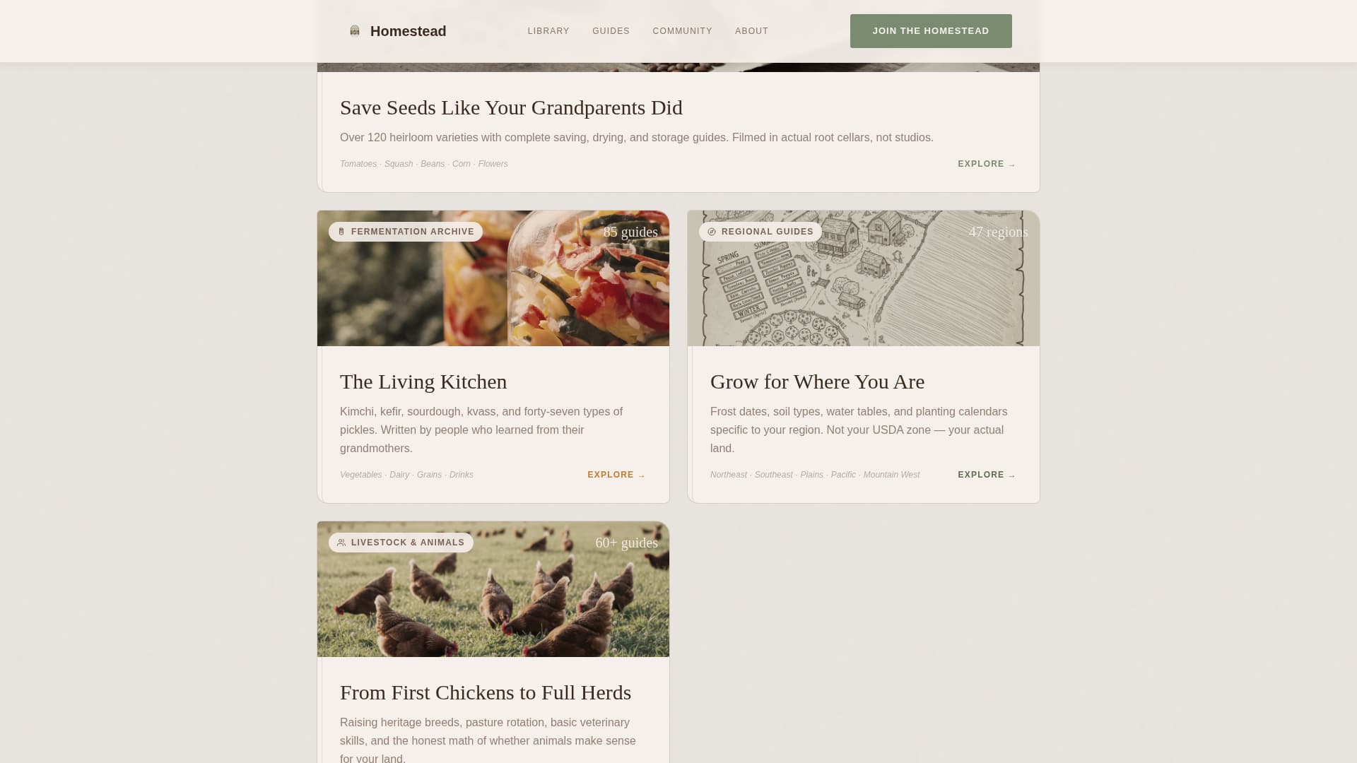 Homestead — Trusted Off-Grid Living Landing Page Template