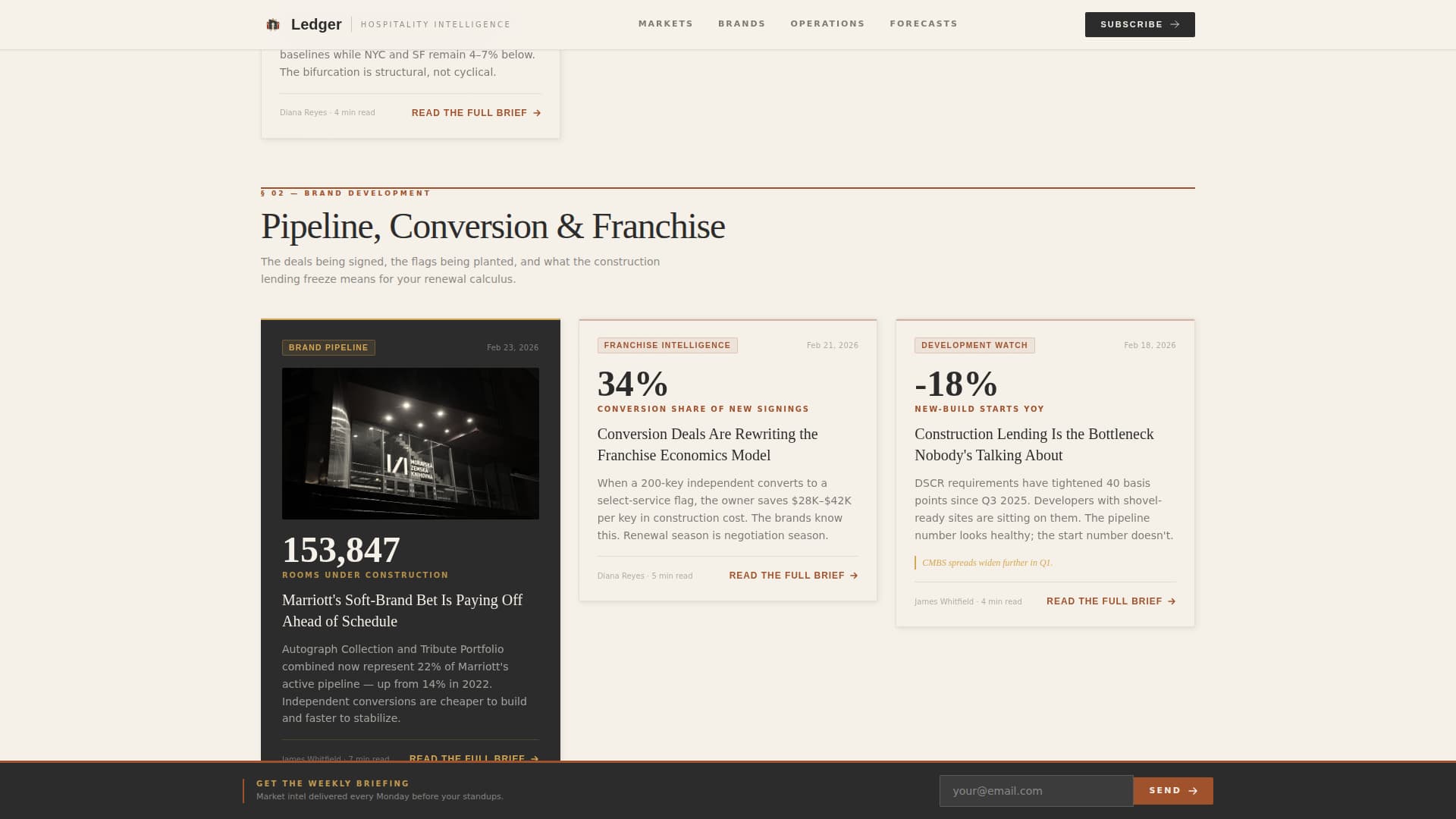 Ledger - Authoritative Hospitality Landing Page Template