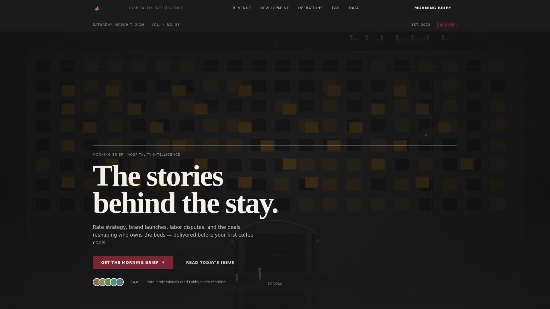 Lobby - Authoritative Hospitality Landing Page Template