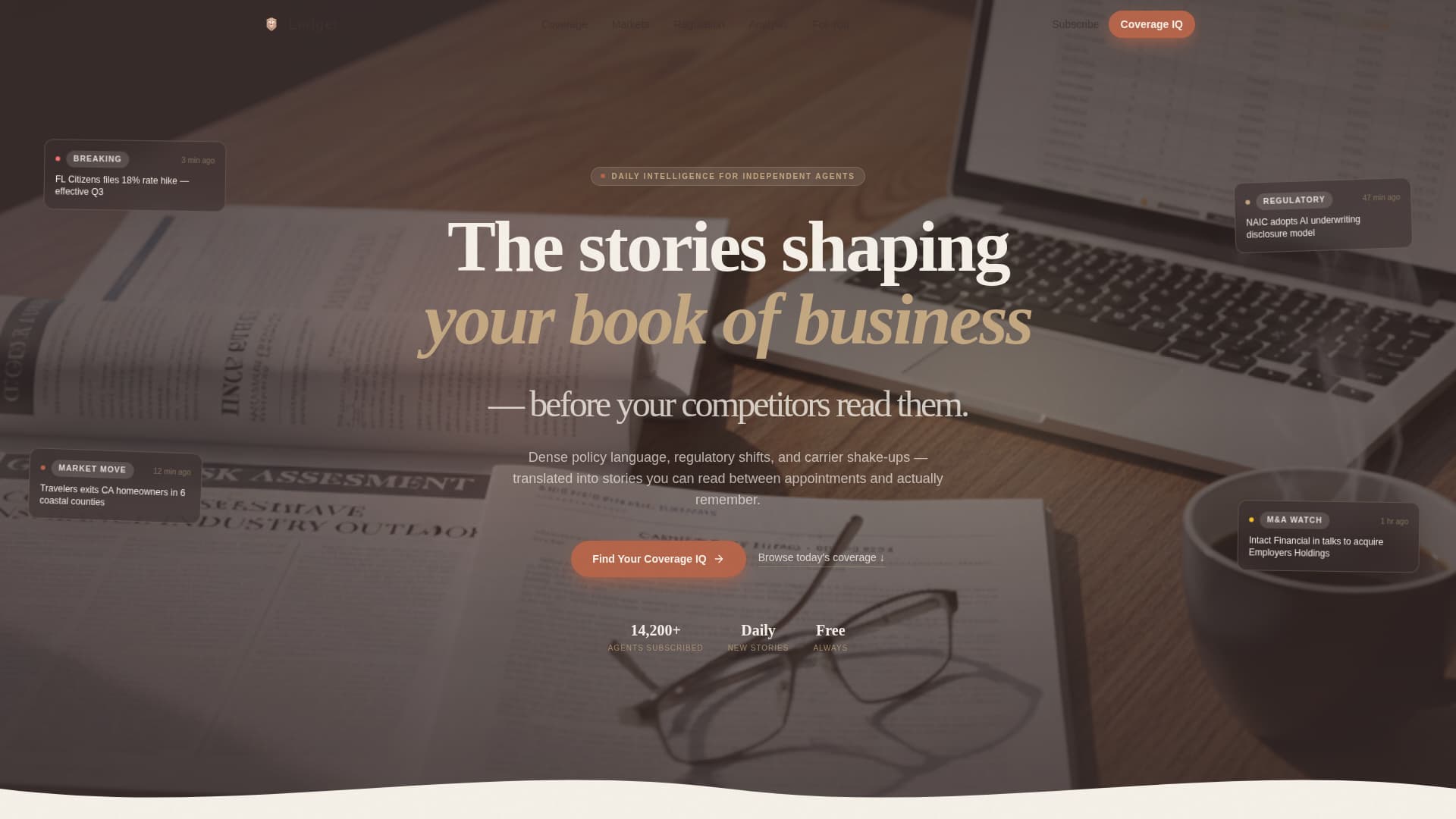 Ledger - Authoritative Insurancenews Landing Page Template