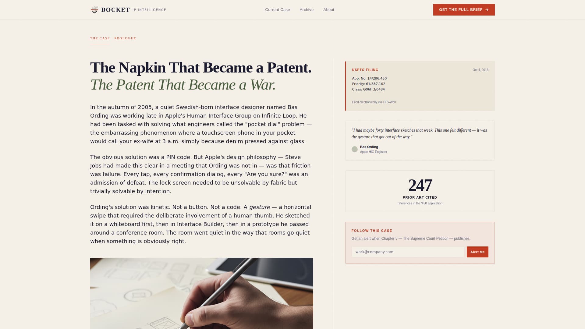 Docket - Compelling IP Law Landing Page Template