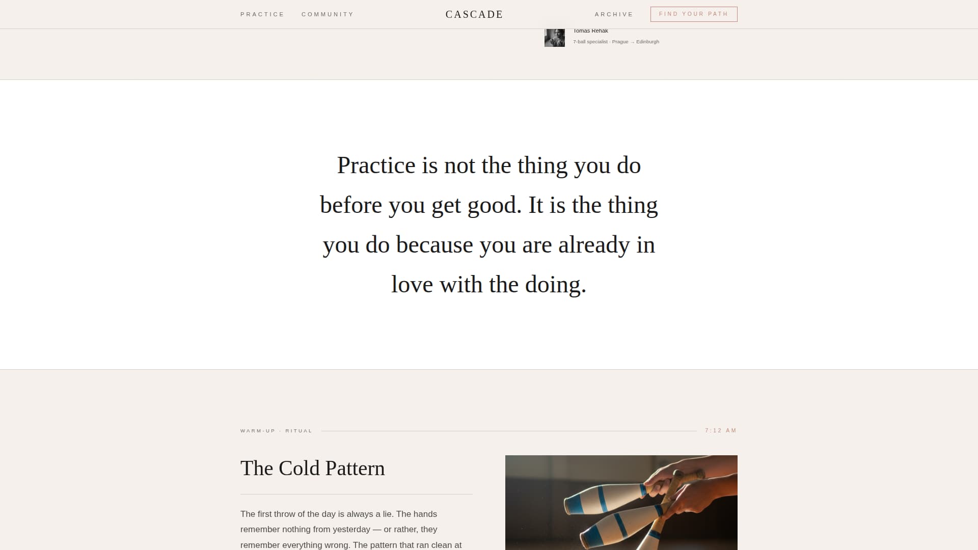 Cascade - Captivating Circusarts Landing Page Template