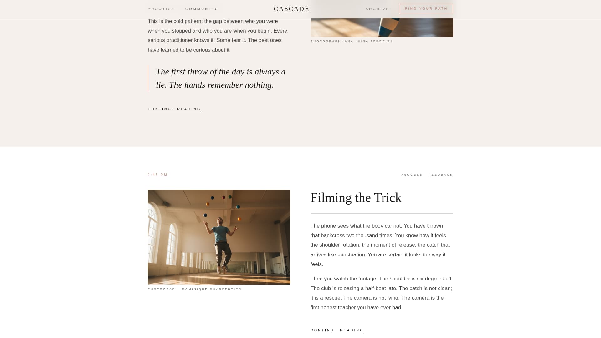 Cascade - Captivating Circusarts Landing Page Template