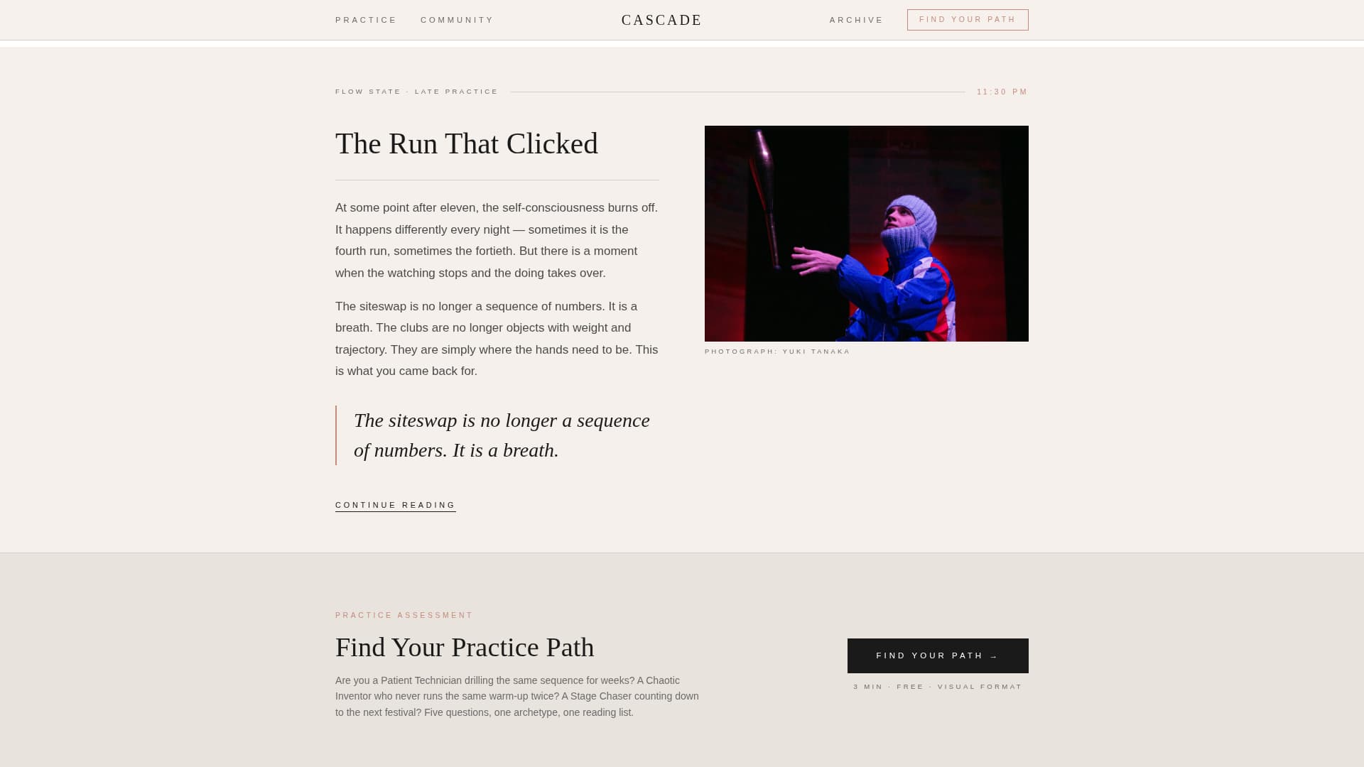 Cascade - Captivating Circusarts Landing Page Template