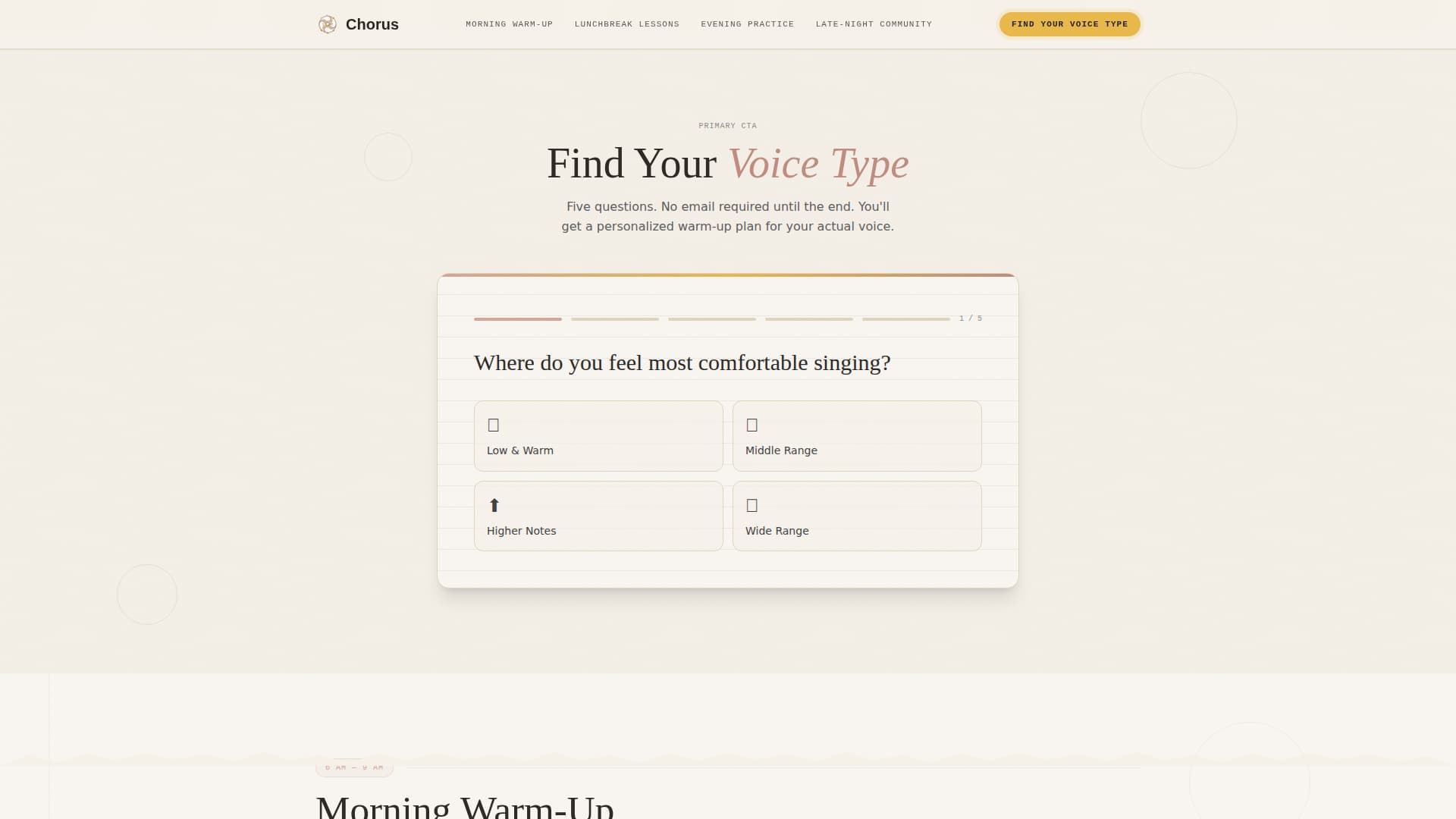 Chorus - Inspiring Singing Landing Page Template