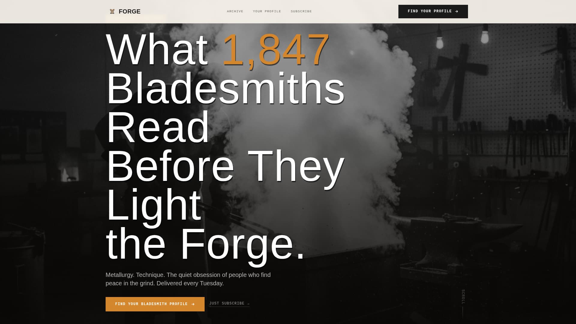 Forge - Compelling Bladesmith Landing Page Template