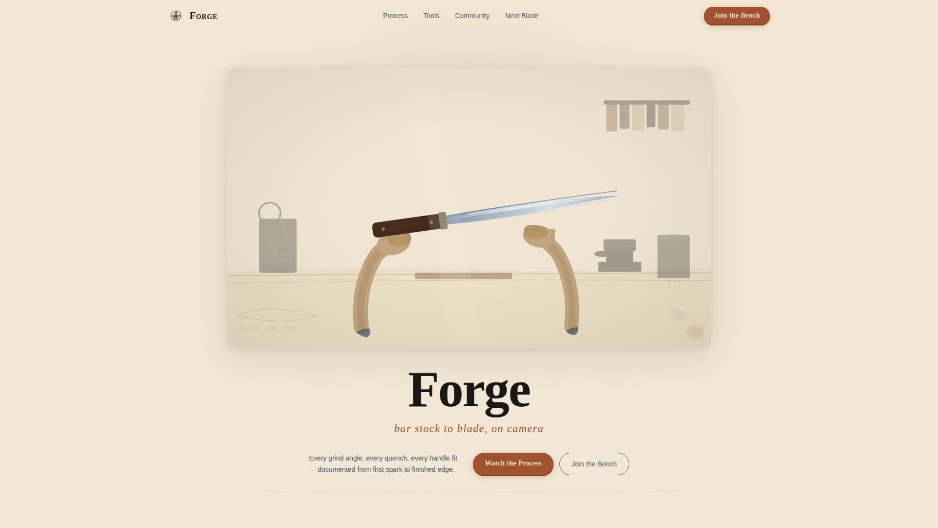 Forge - Handcrafted Bladesmith Landing Page Template