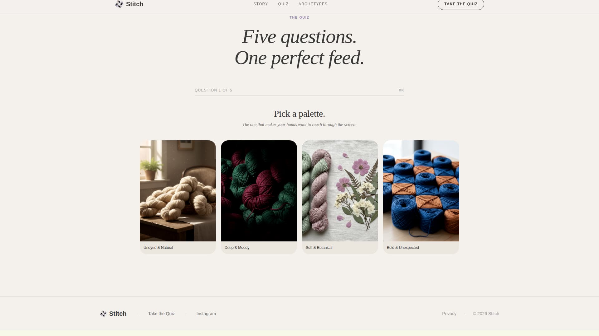 Stitch - Editorial Knitting Landing Page Template