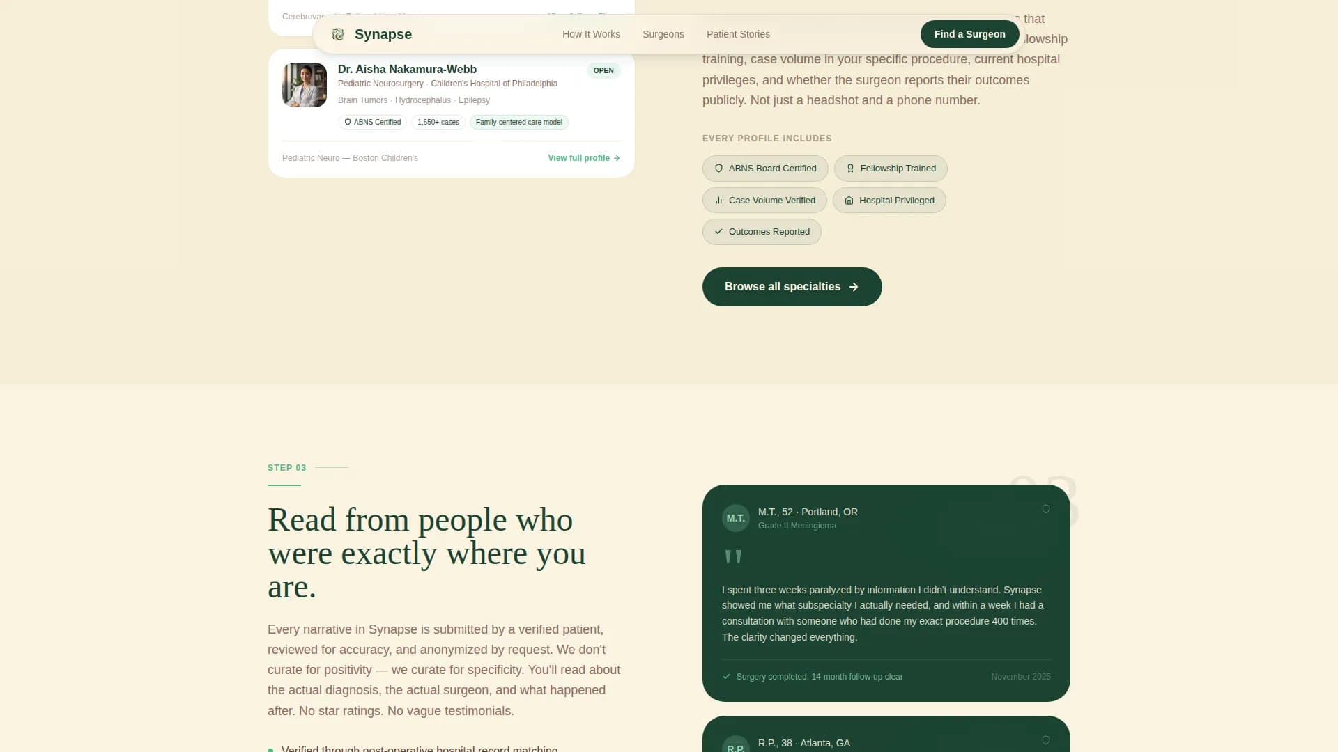 Neurosurgeon Reviews Website Template