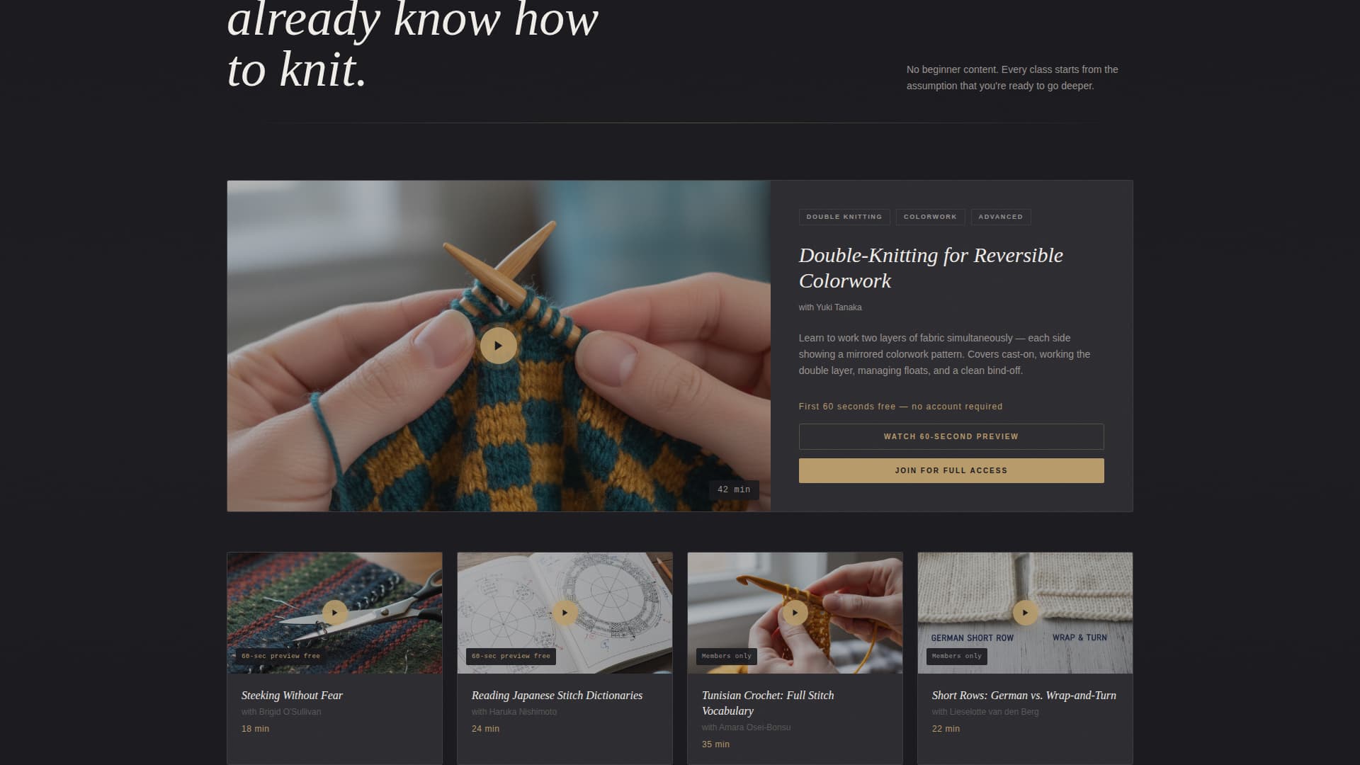 Stitch — Trusted Knitting Course Landing Page Template