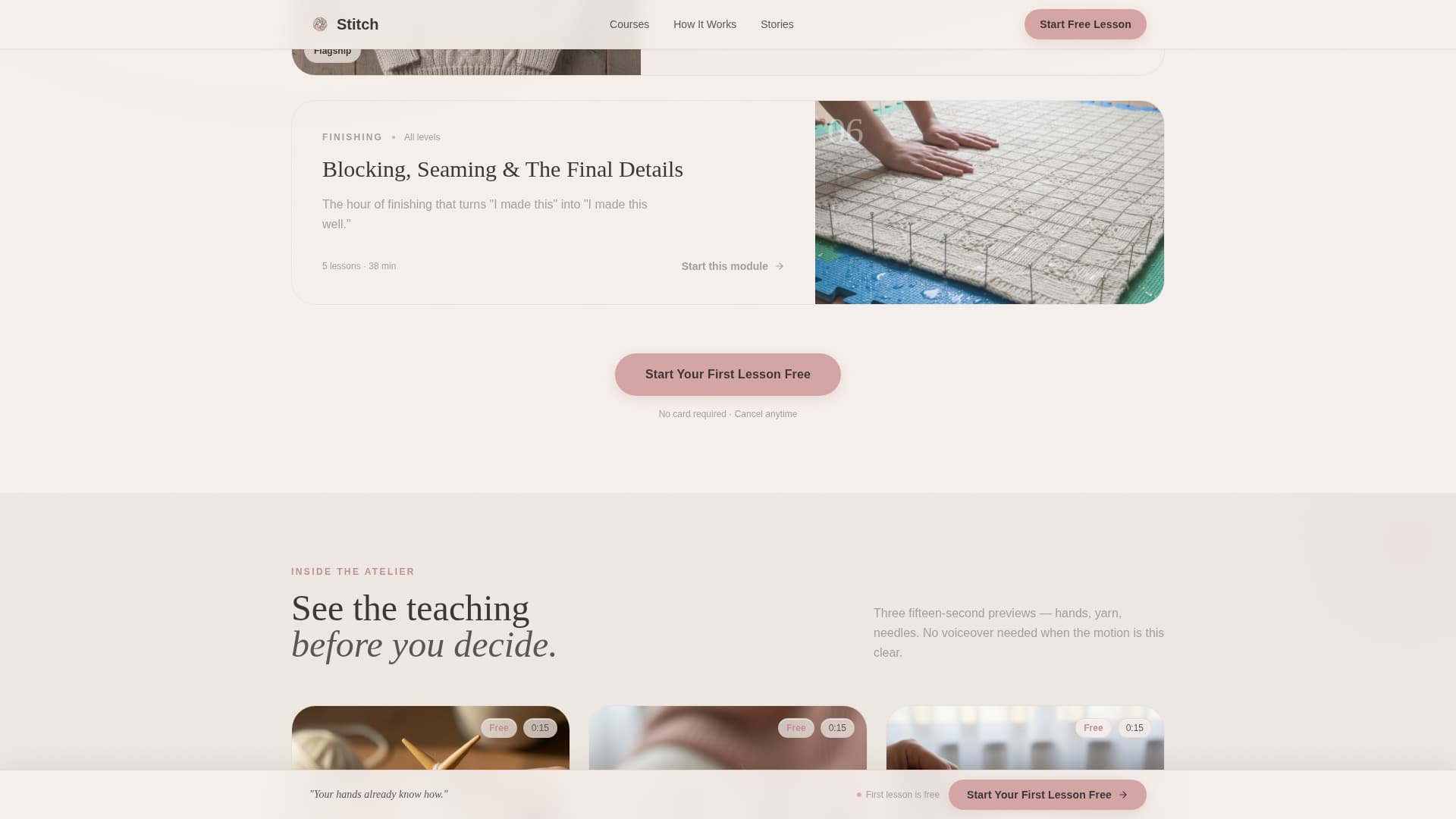 Stitch - Elegant Knitting Landing Page Template