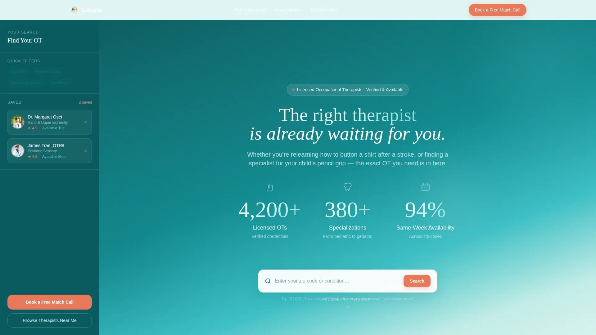 Locate - Provider Directory Landing Page Template