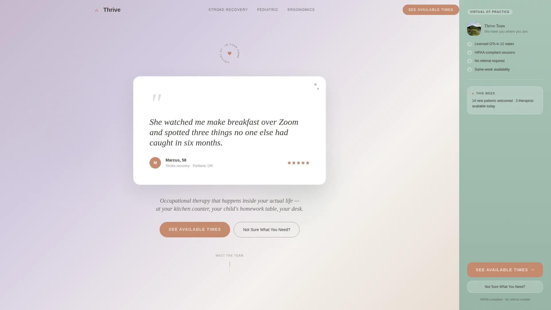 Occupational Therapist Specialist Booking Website Template