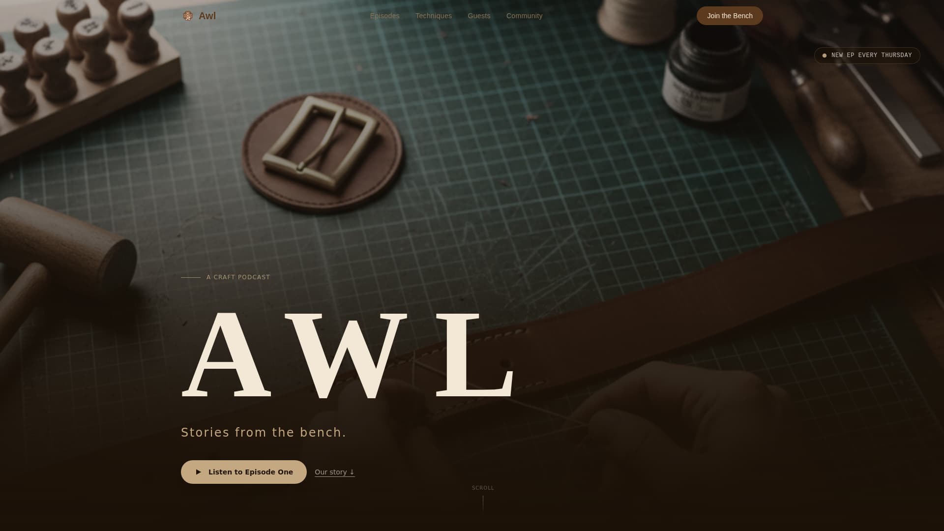 Awl - Compelling Leatherworking Landing Page Template