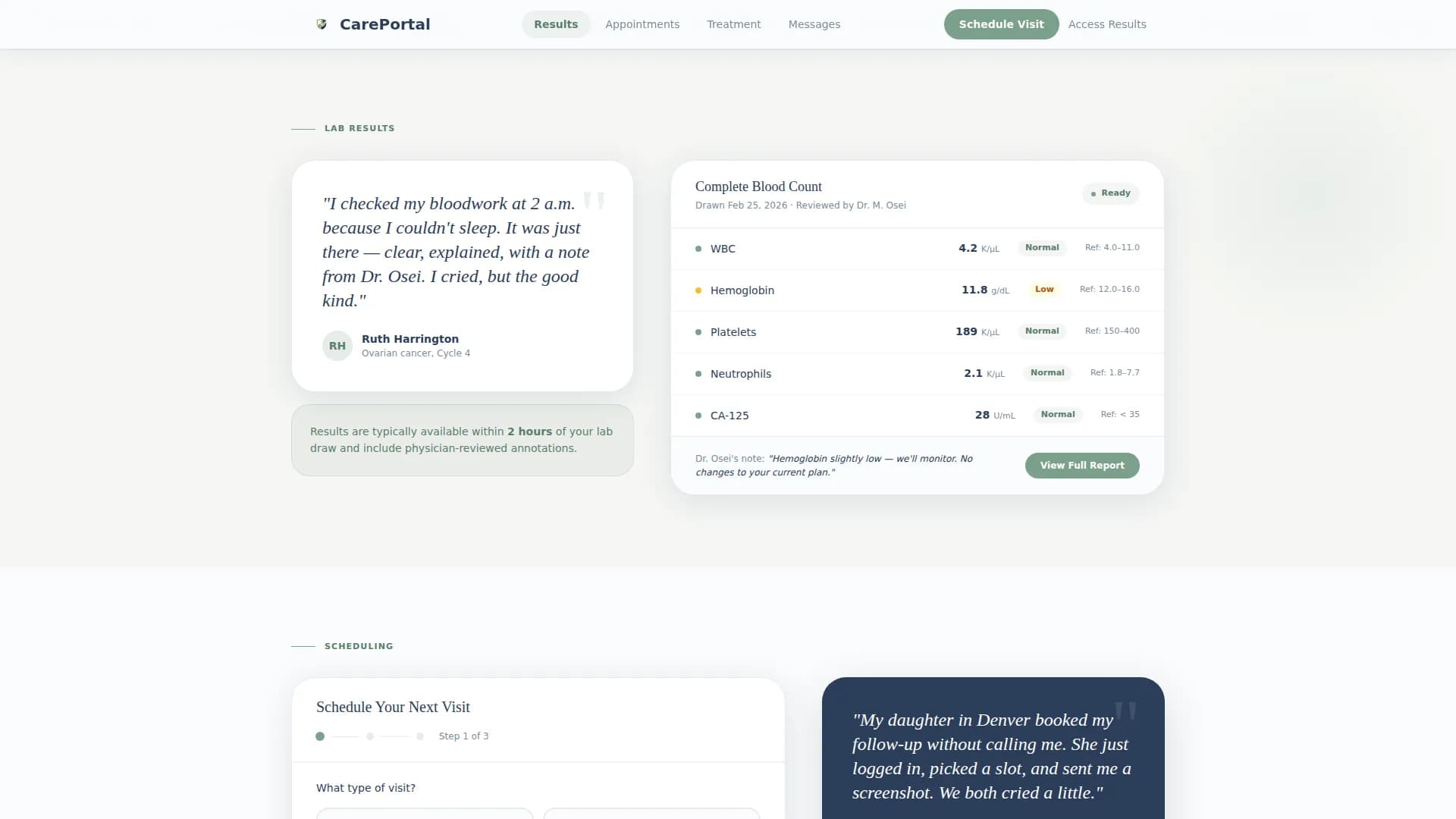 Oncologist Booking Website Template