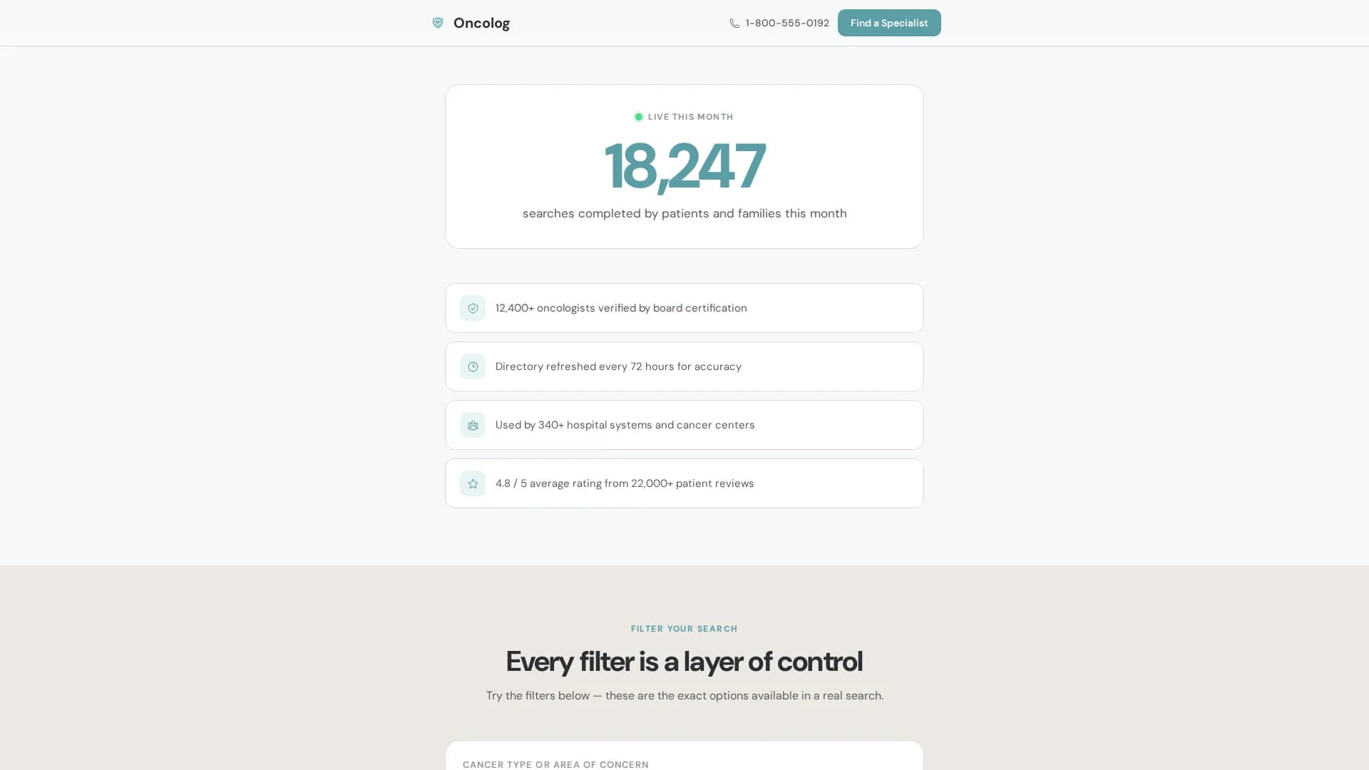 Oncologist Directory Website Template