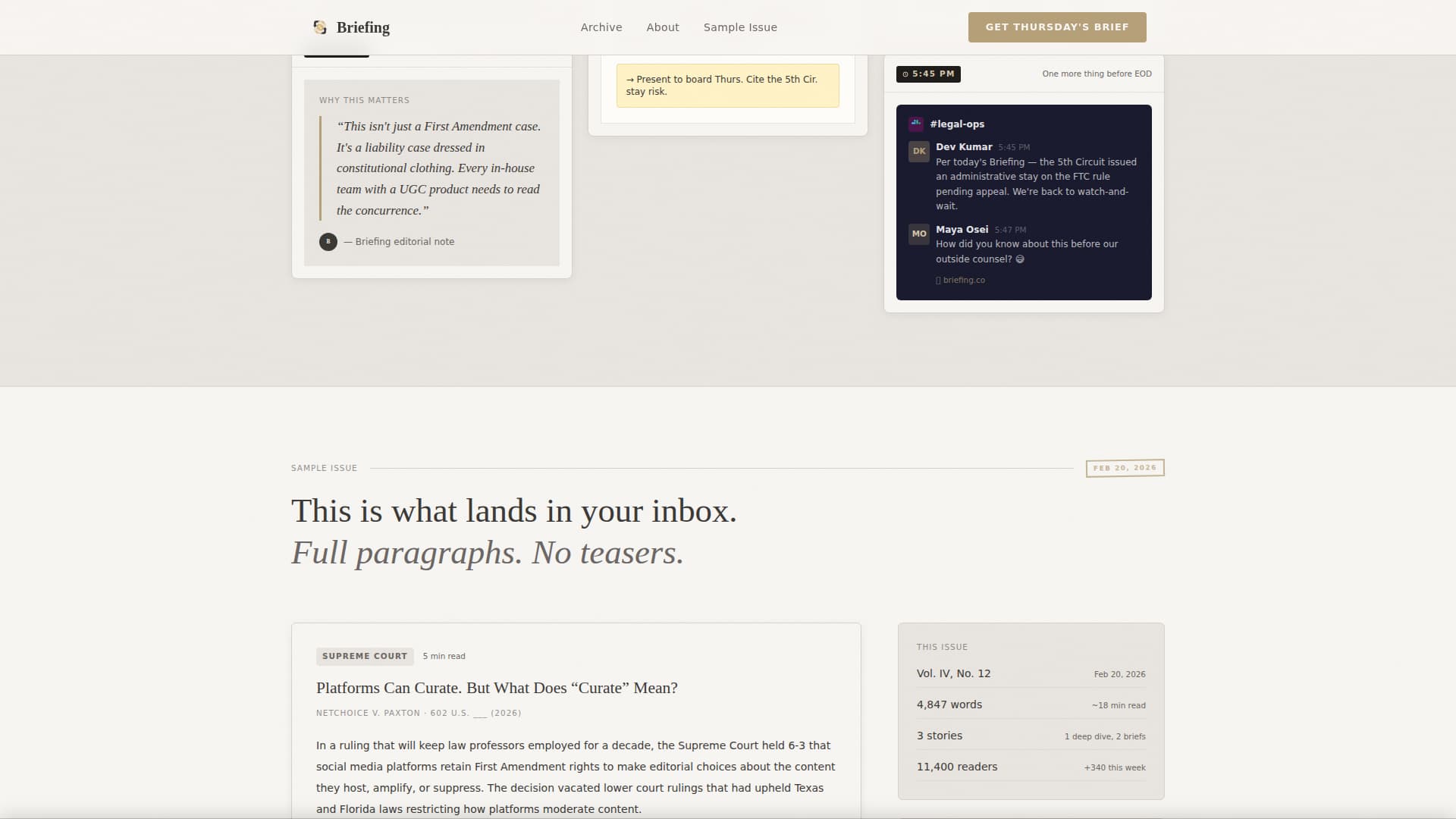 Briefing - Authoritative Legal Landing Page Template