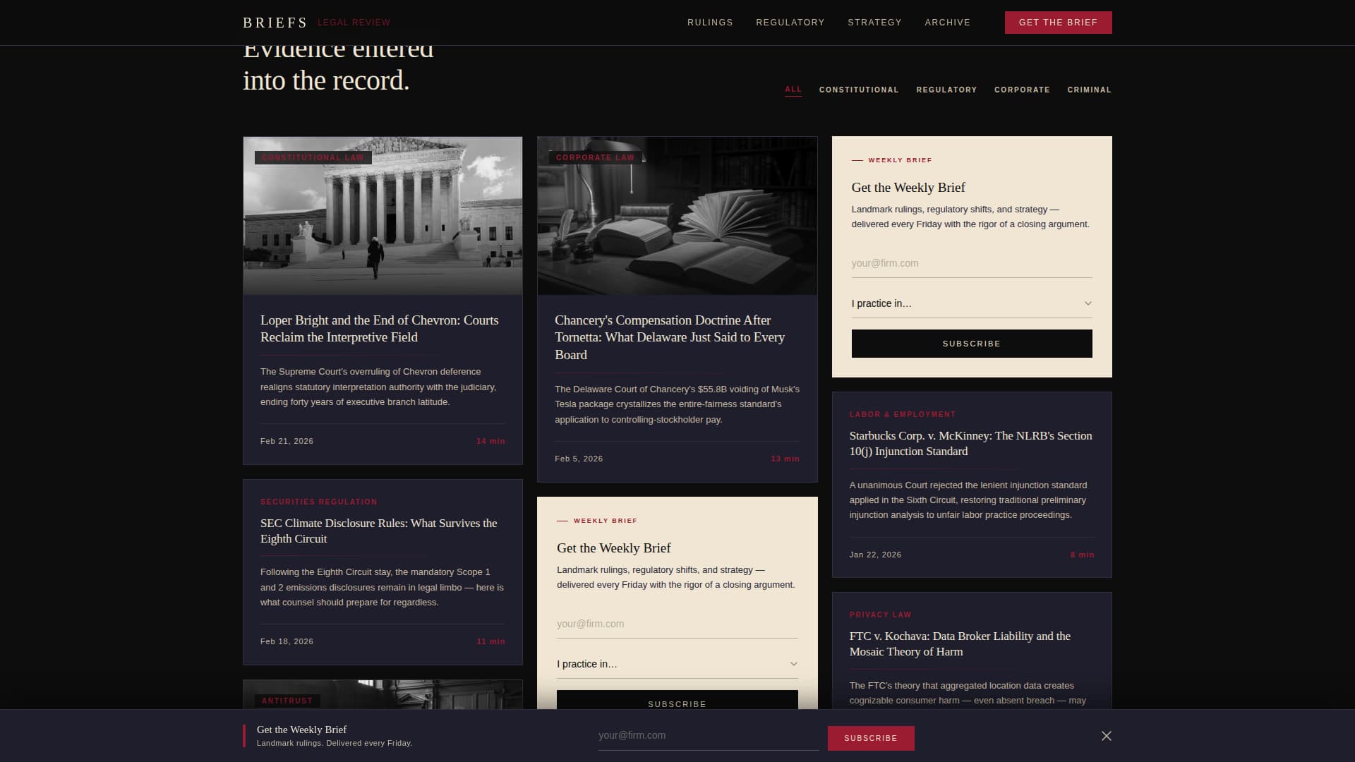 Briefs - Authoritative Legal Landing Page Template