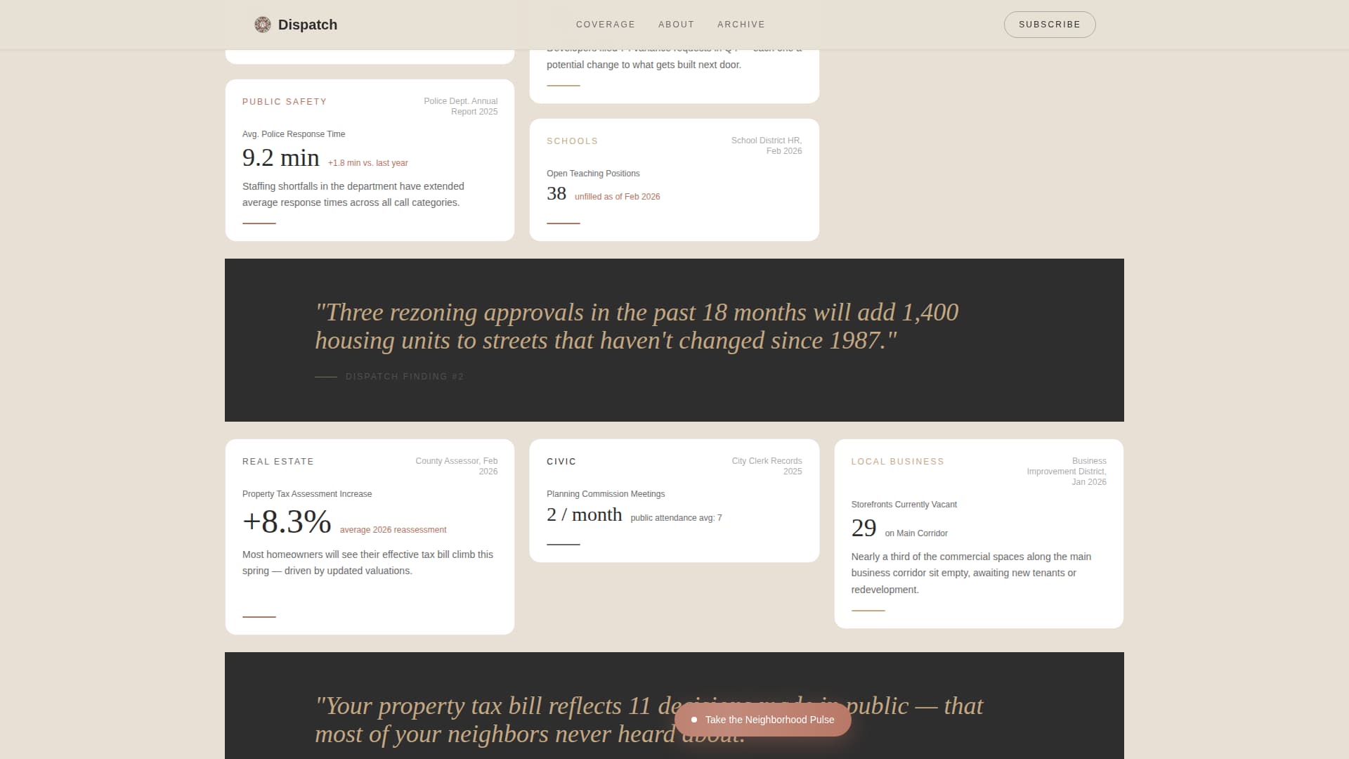 Dispatch - Authoritative Community Landing Page Template