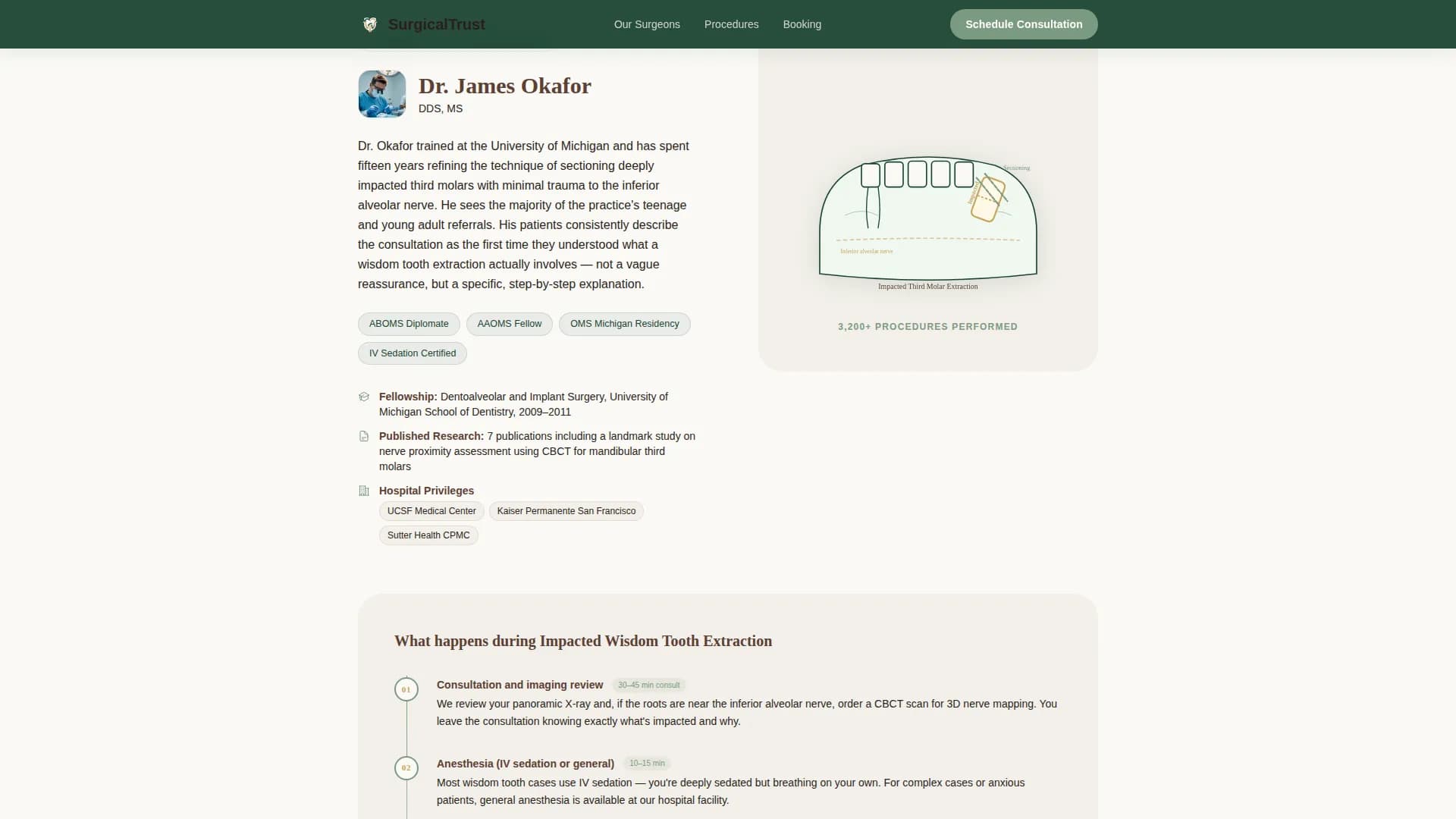 Surgicaltrust - Authoritative Oral Surgeon Landing Page Template