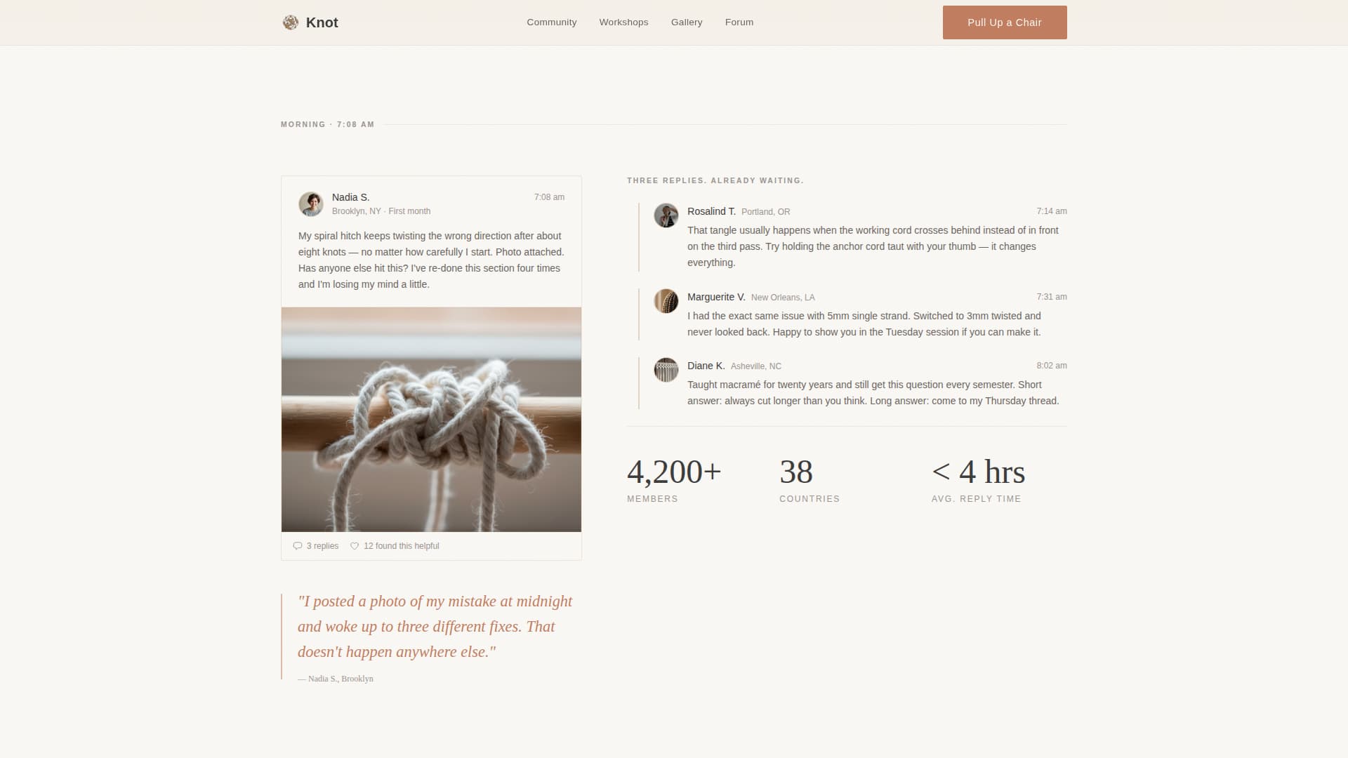 Knot — Handcrafted Fiber Art Landing Page Template