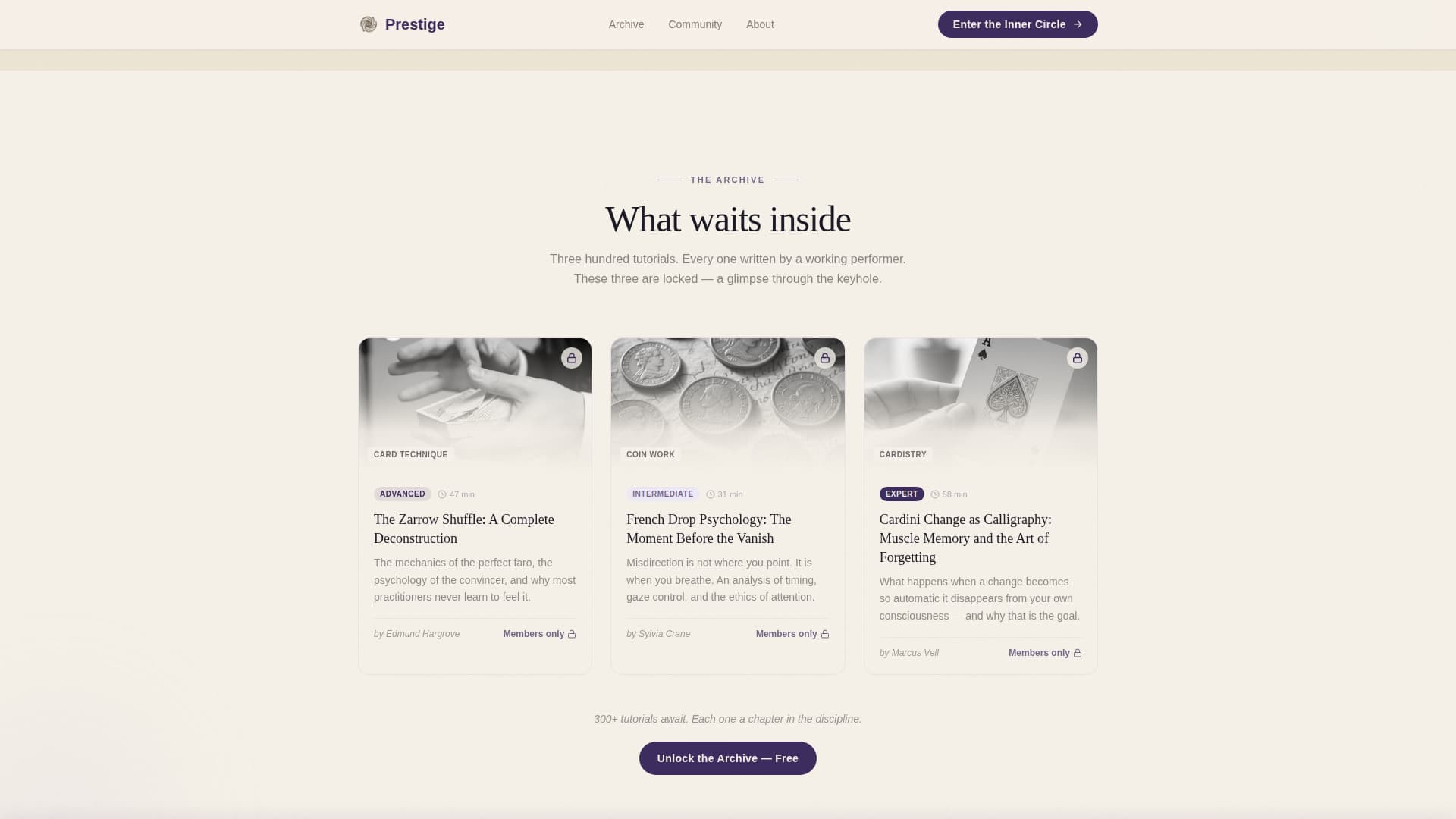Prestige - Enchanting Magic Landing Page Template
