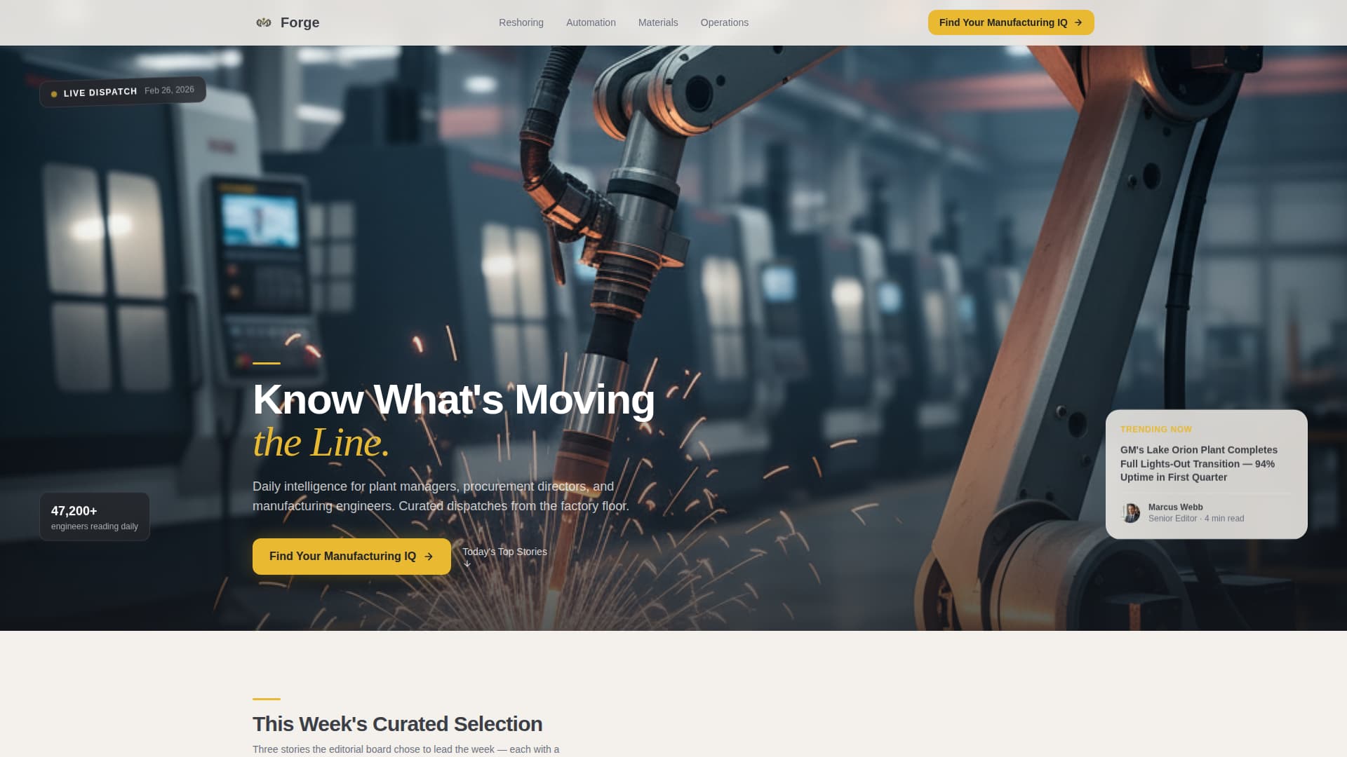 Forge - Industrial Manufacturing Landing Page Template