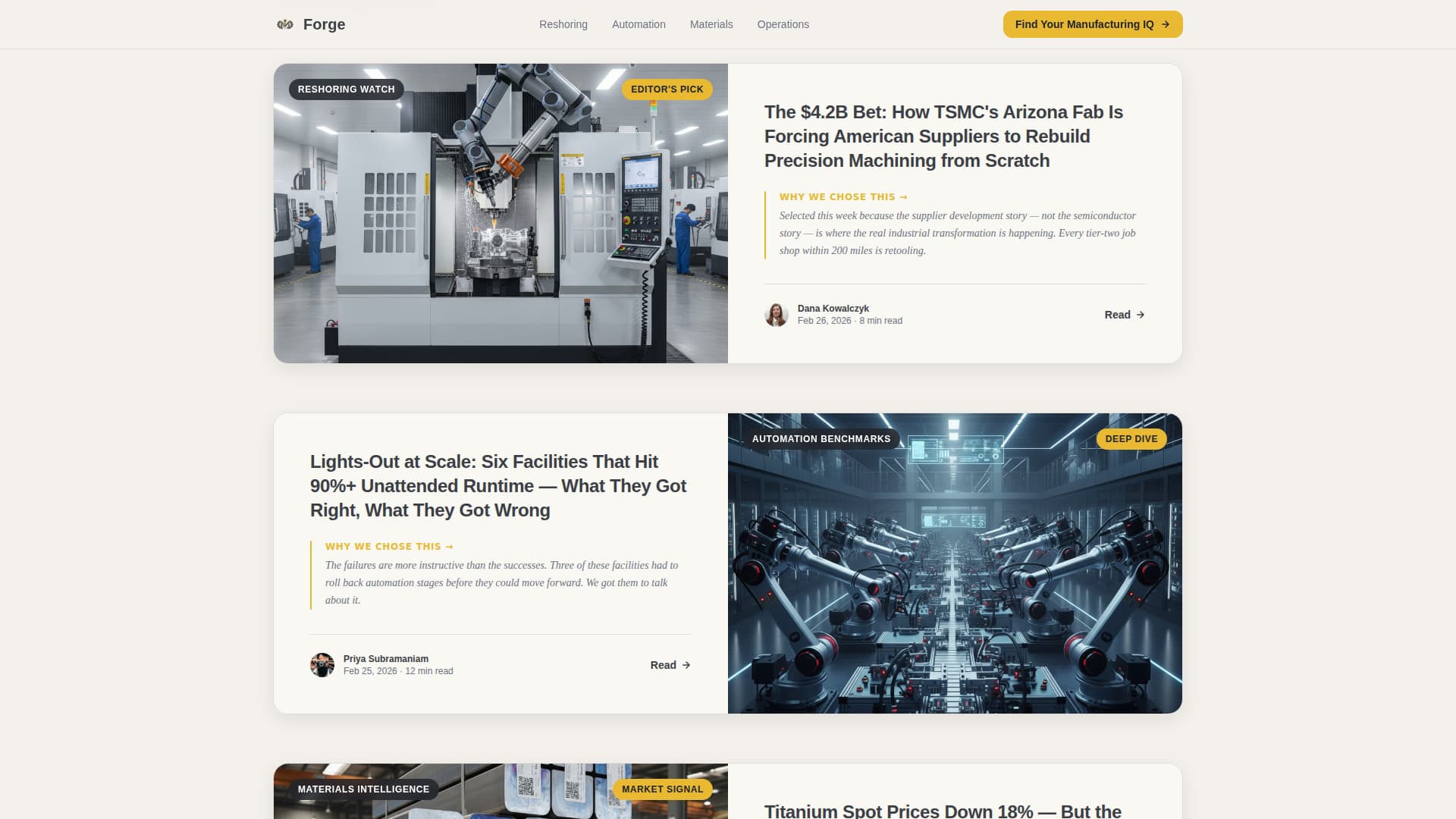 Forge - Industrial Manufacturing Landing Page Template