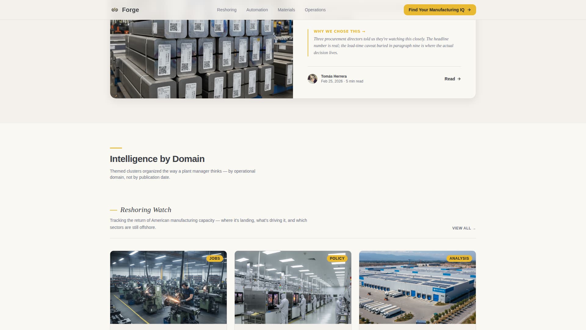 Forge - Industrial Manufacturing Landing Page Template