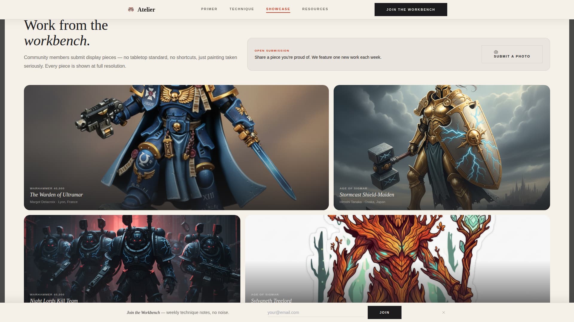 Atelier - Inspiring Miniature Painting Landing Page Template