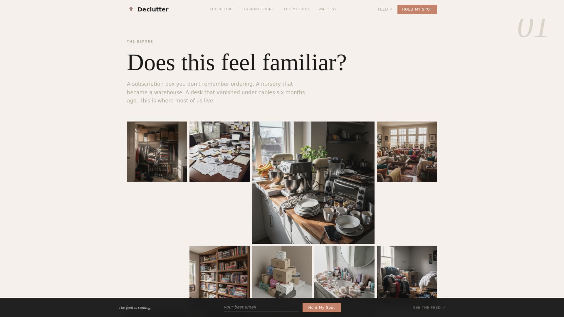 Declutter - Intentional Minimalism Landing Page Template