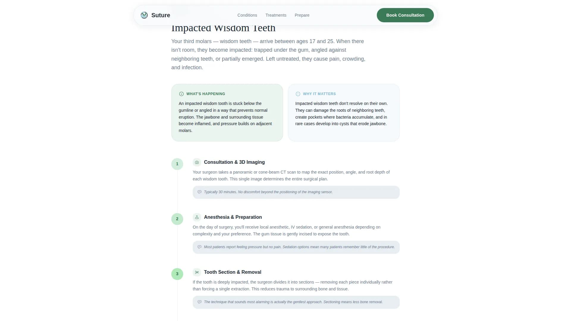 Suture - Reassuring Oral Surgeon Landing Page Template
