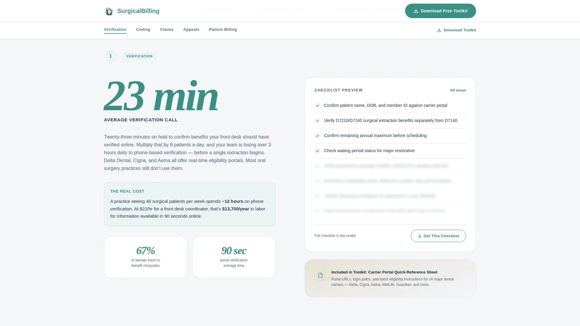 Surgicalbilling - Streamlined Oral Surgeon Landing Page Template