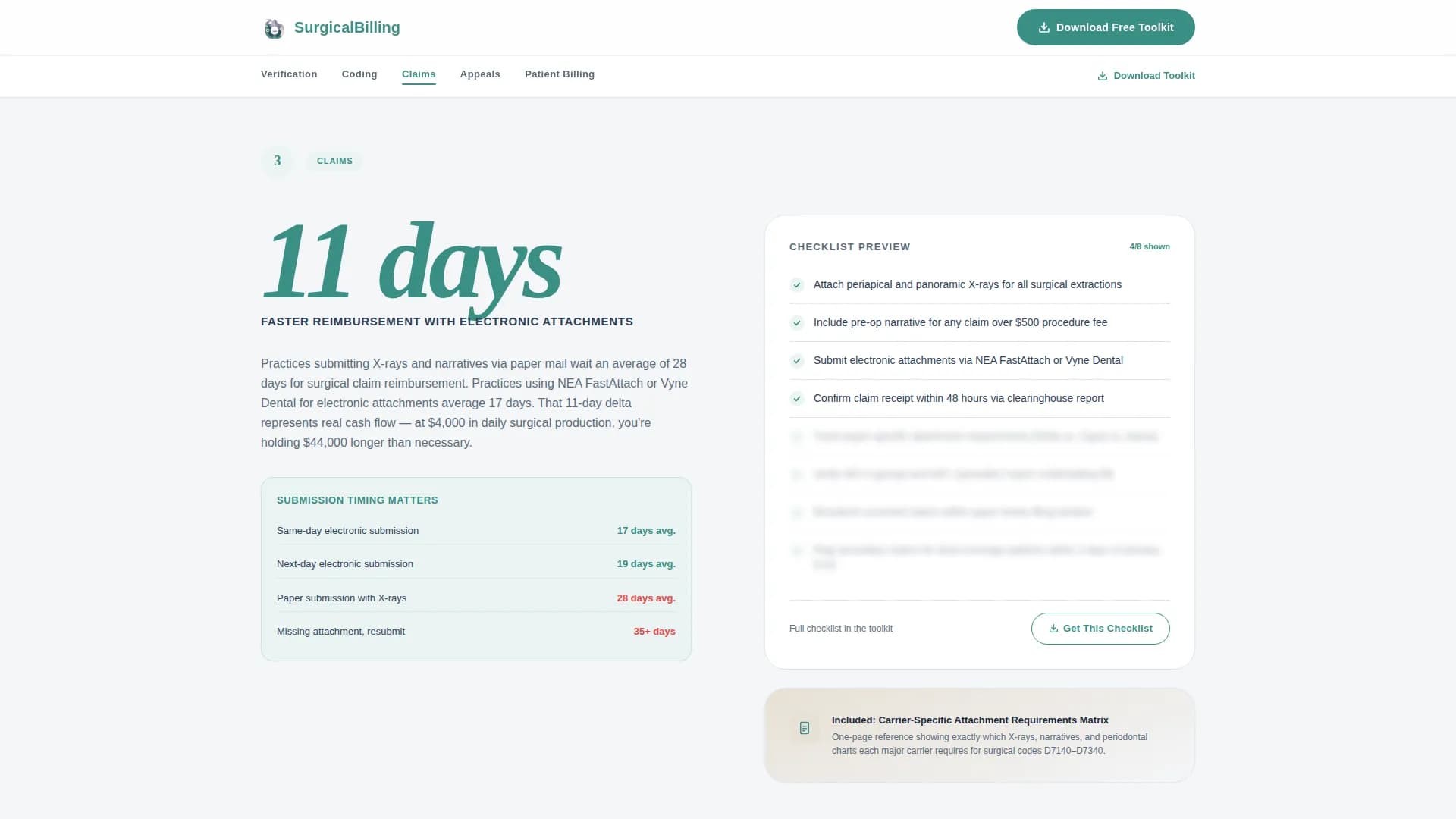 Surgicalbilling - Streamlined Oral Surgeon Landing Page Template