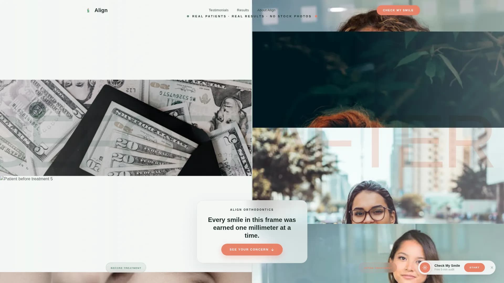 Orthodontist Before & After Smile Transformation Website Template