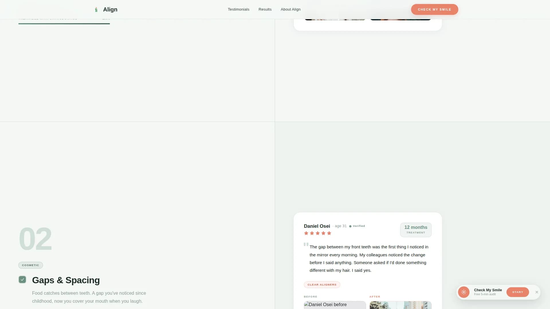 Orthodontist Before & After Smile Transformation Website Template