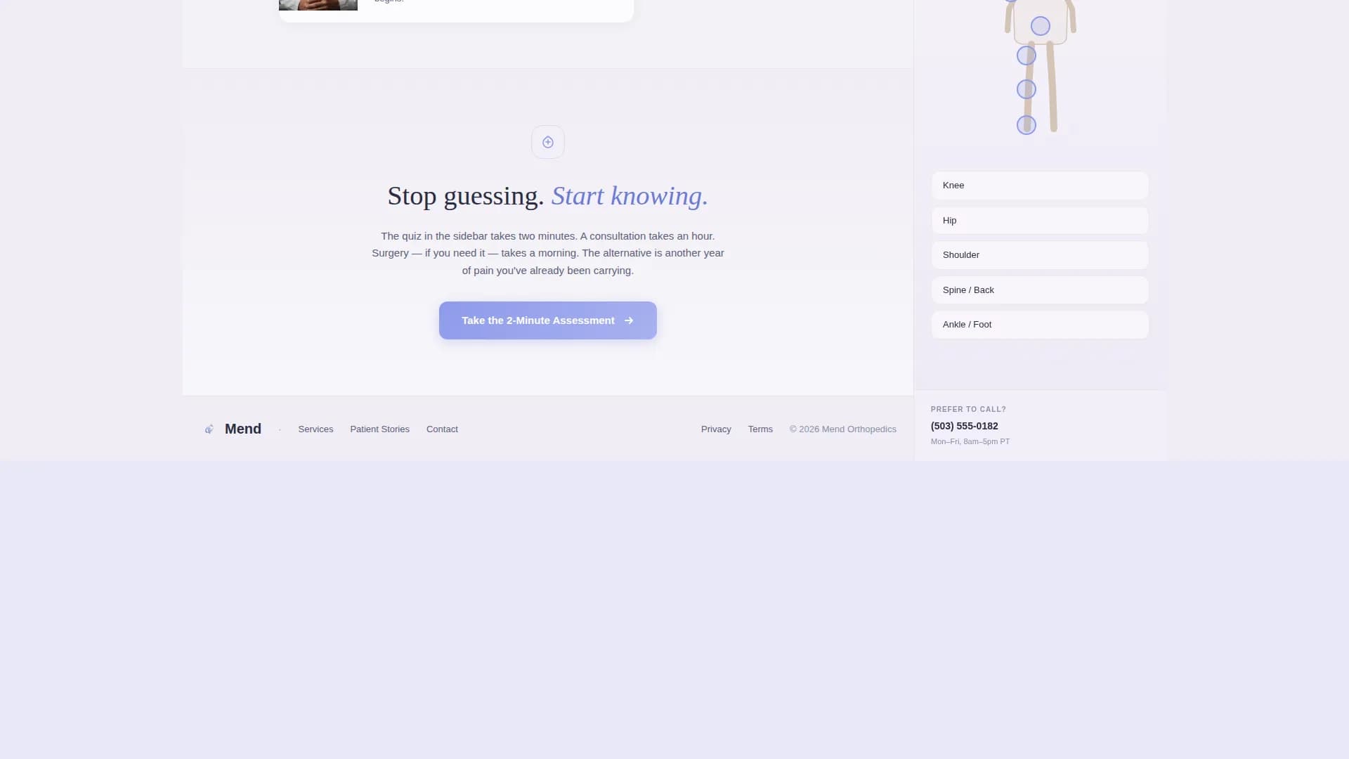 Orthopedic Surgeon Booking Website Template
